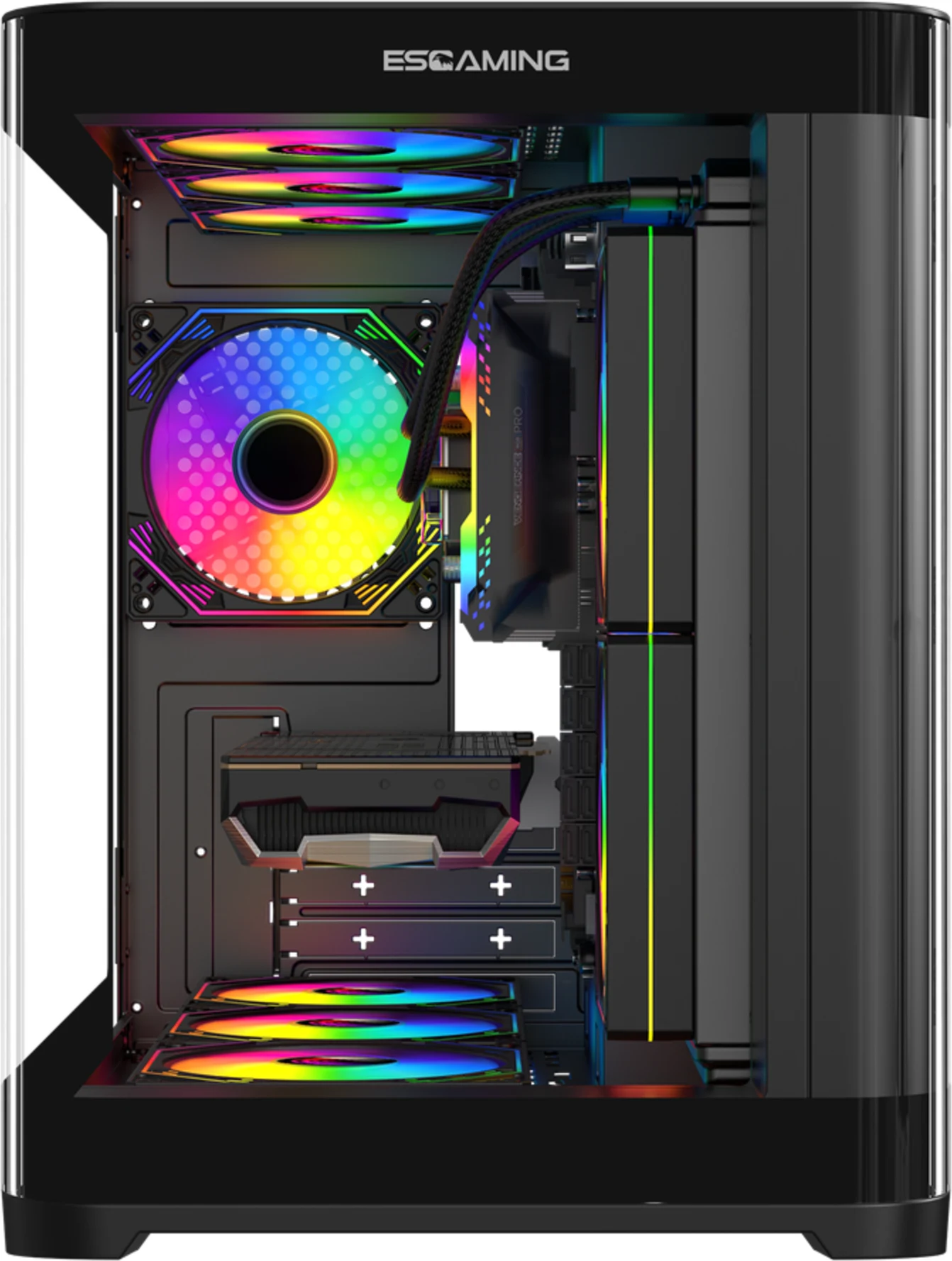 Imagen 3 de GABINETE GAMER VIPER ARGB/mATX /5 FAN INCLUIDOS/ SIN FUENTE / INCLUYE CONTROL REMOTO Y CONTROLADORA/ USB 3.0/ USB C