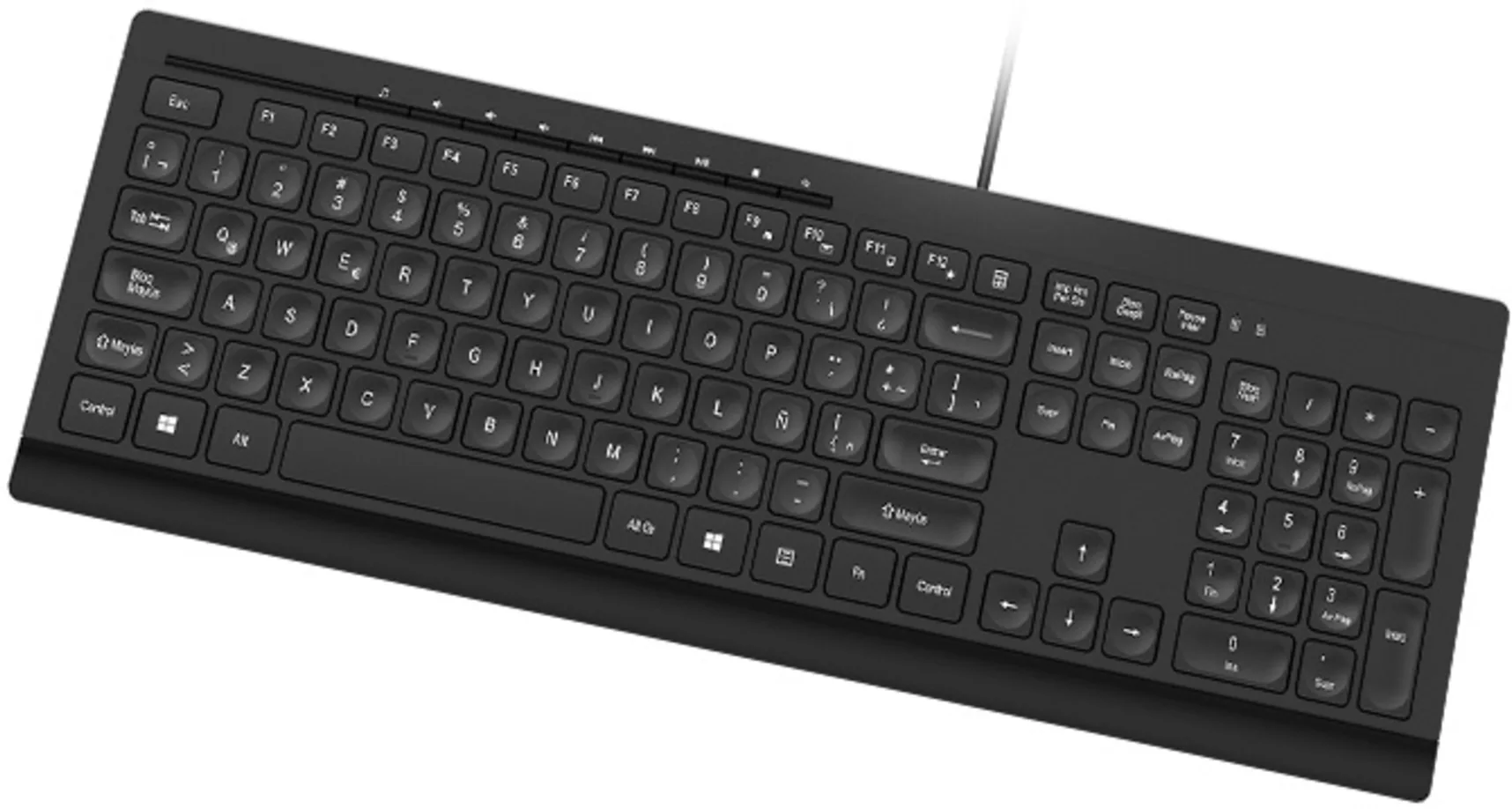 Imagen 0 de Teclado Alámbrico KlipX KKM-252S, Español USB 2.0 Teclas Multimedia Color negro