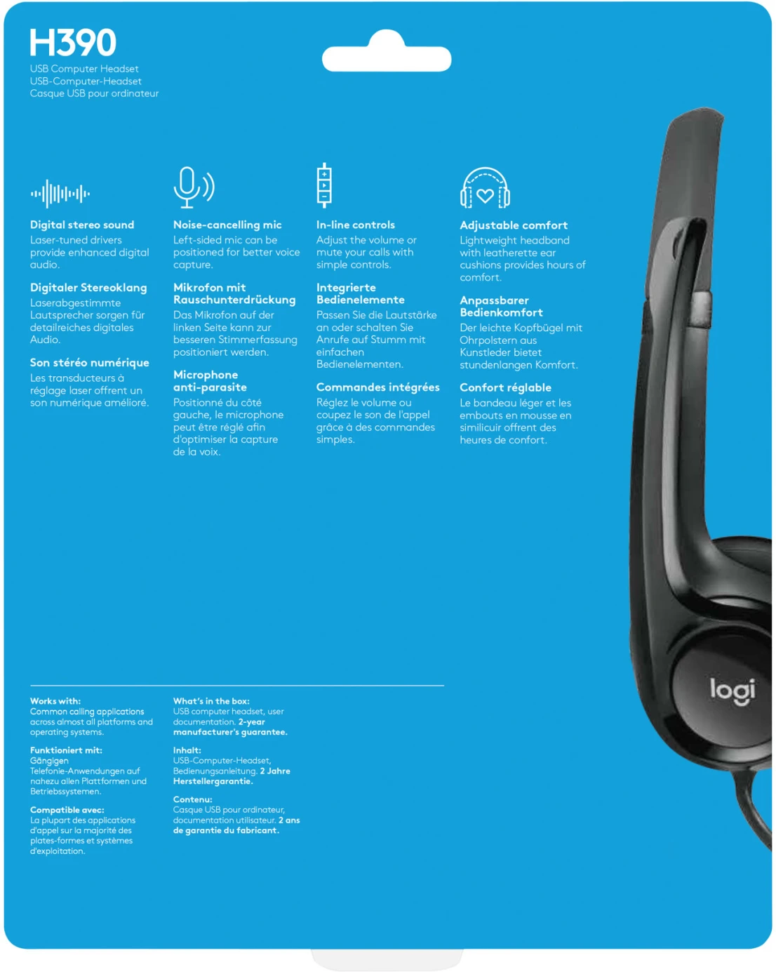 Imagen 8 de Cintillo Multimedia Logitech H390 ClearChat Comfort Alámbrico USB Color Negro