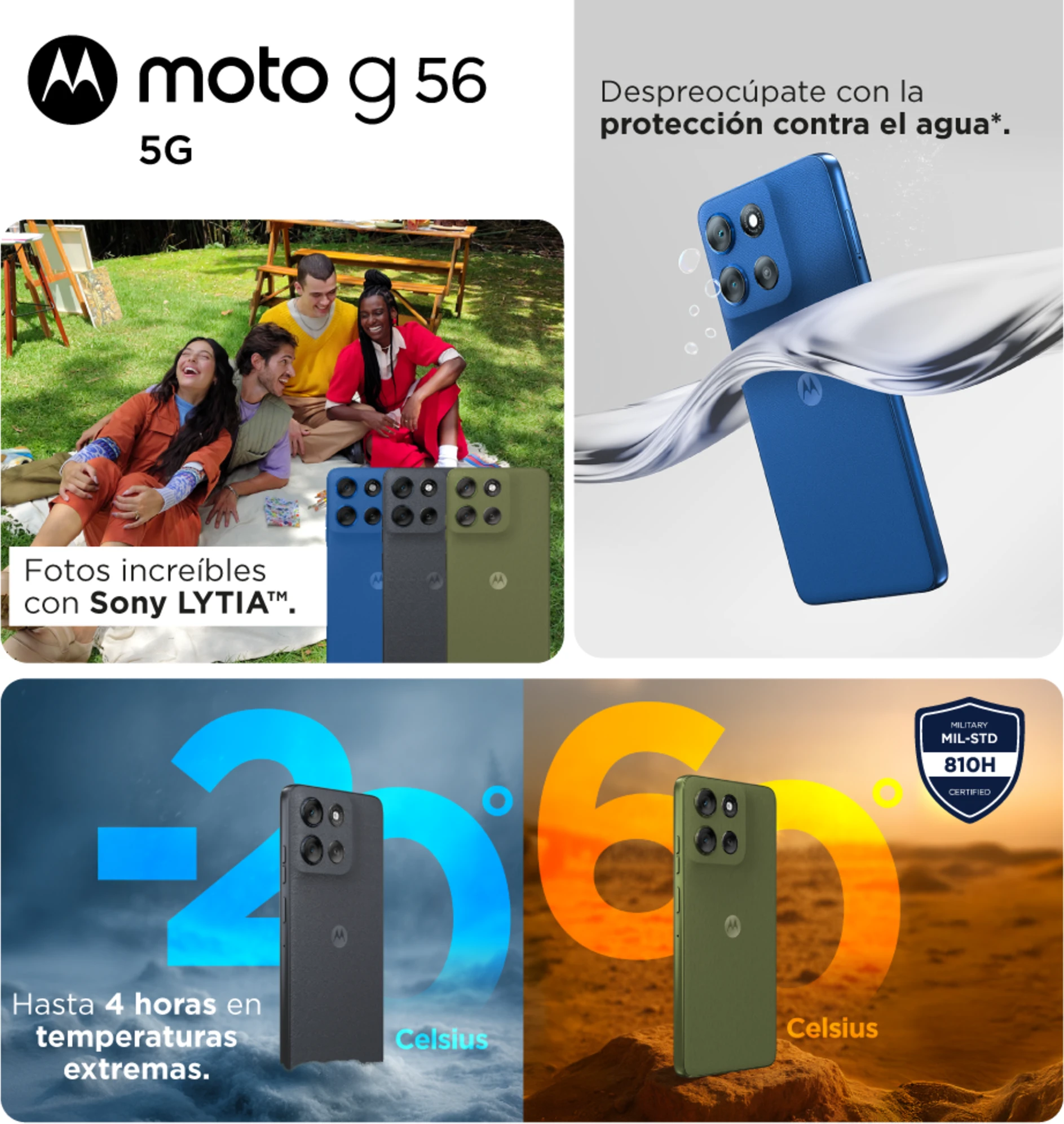 Imagen 2 de Celular Motorola Moto G56 256GB RAM 8GB 50MP 6.72' Verde