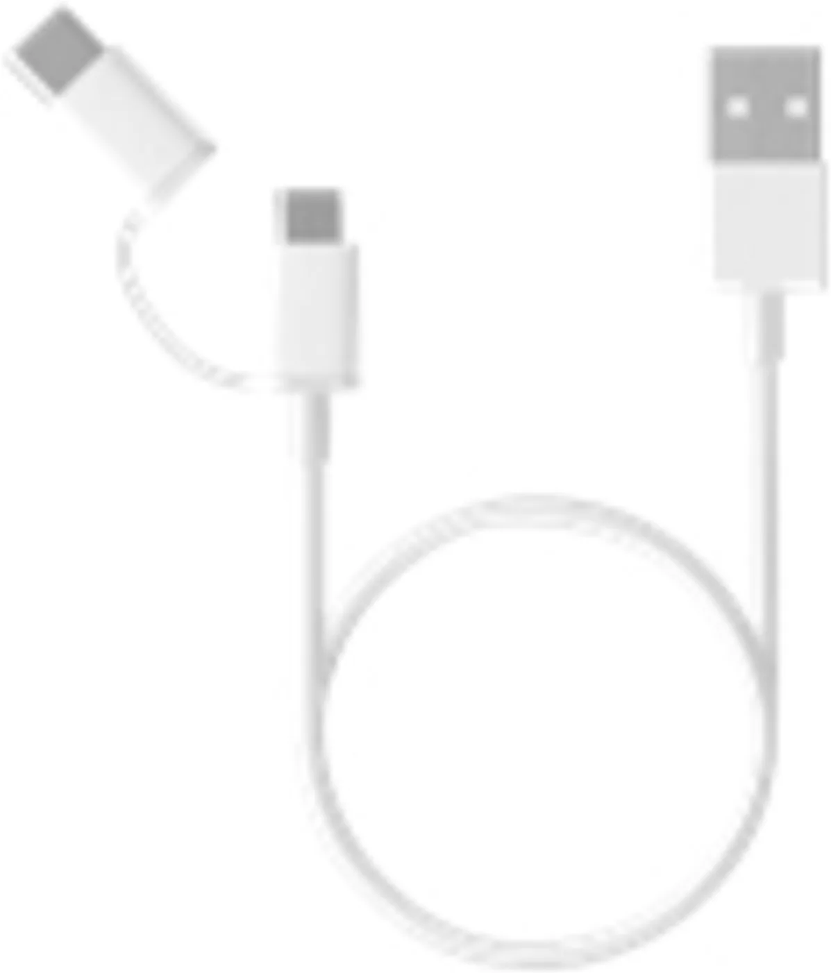 Imagen 1 de Cable USB Xiaomi Mi 2in1, USB-A a USB-C/microUSB v2.0 M/M 2.4A 1mt Color blanco