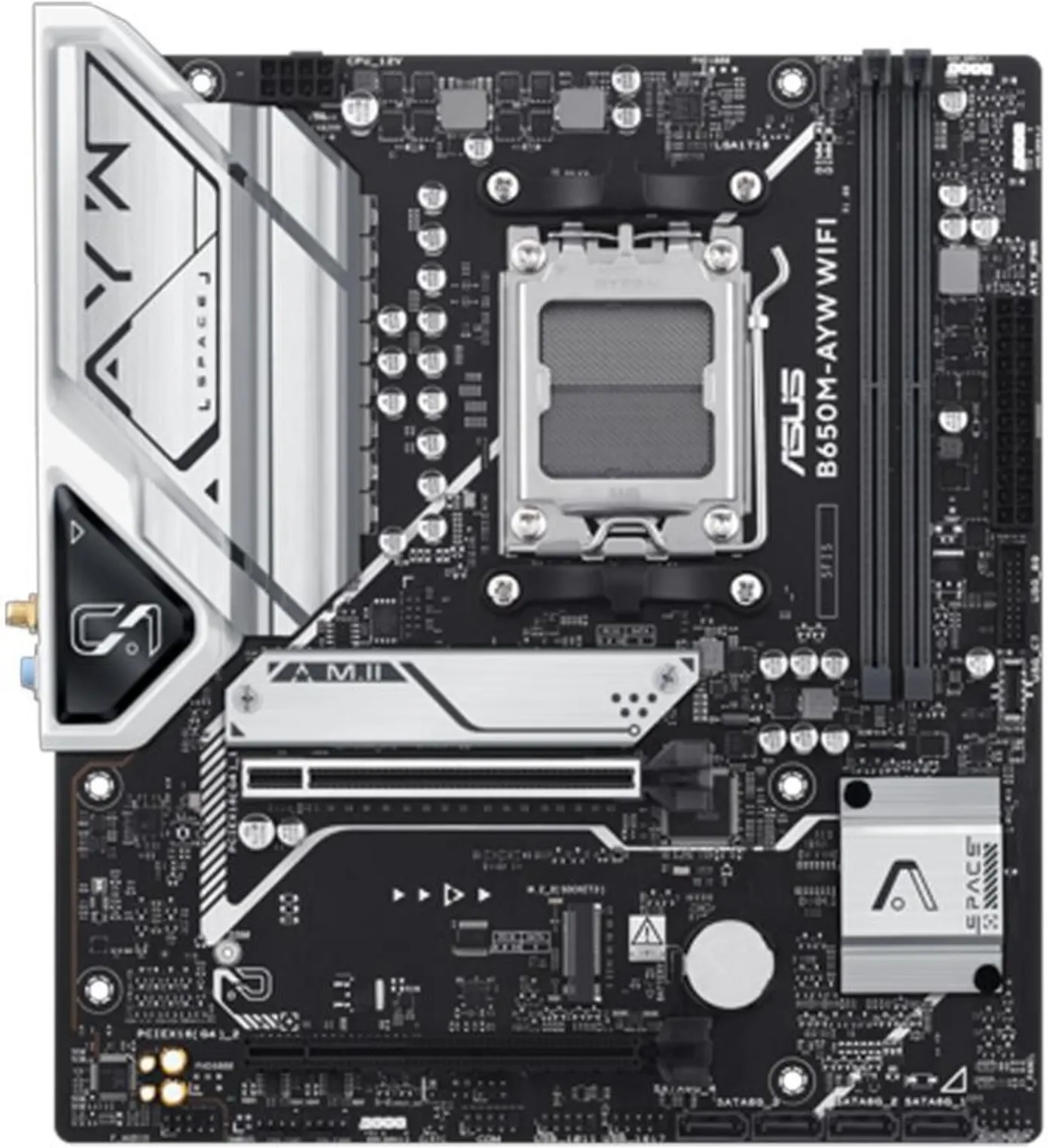 Imagen 1 de Tarjeta Madre Asus B650M-AYW AMD AM5 2*DDR5 2*M.2 WiFi6 LAN Bt5.3 HDMI USB