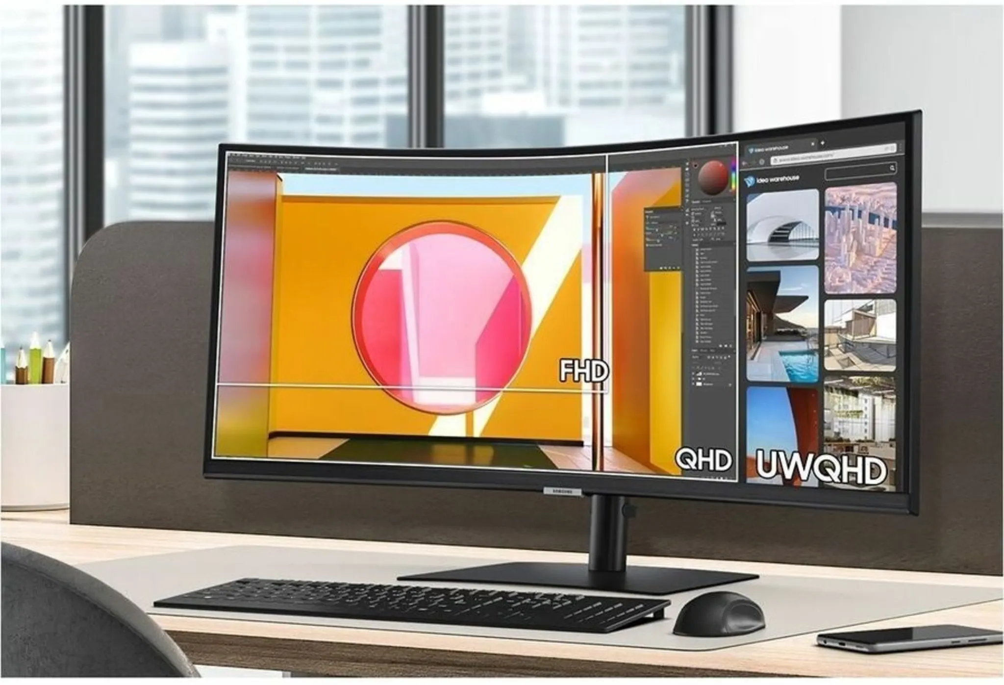 Imagen 10 de Monitor Samsung Curvo Ultrawide LS34C650U 34"WQHD VA LAN HDMI DP USB-C 100Hz 5ms