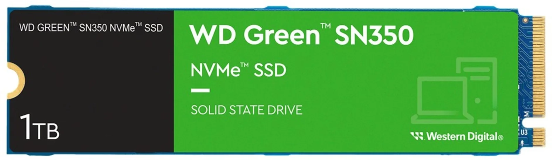Imagen 1 de Unidad SSD Western Digital Green SN350 1TB M.2 22*80 PCIe3x4 Le2400MBs Es1850MBs