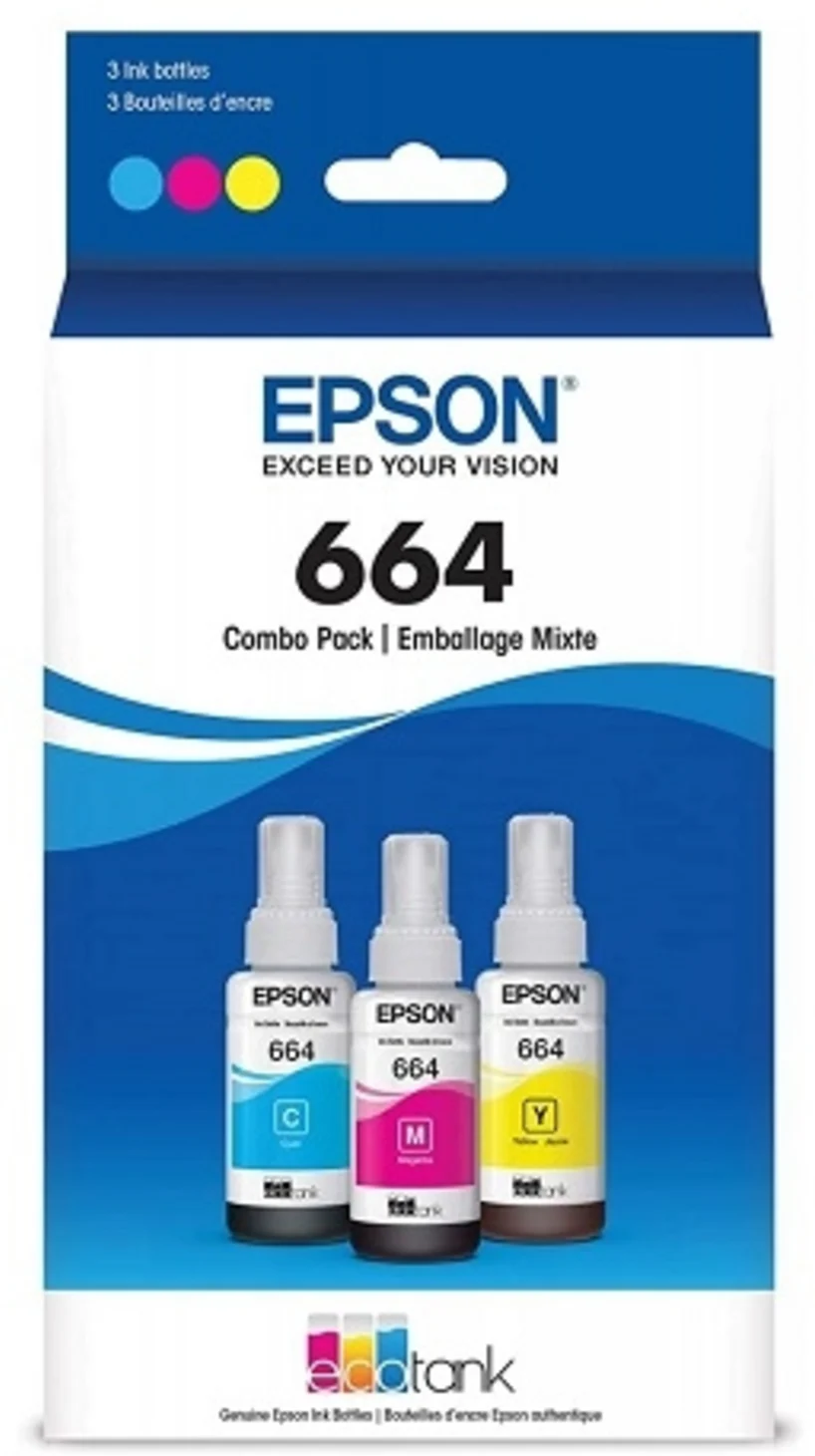 Imagen 0 de Pack 3x Botellas de Tinta Epson T664 Color para L380 L395 L495 ET-2600 L310 70ml