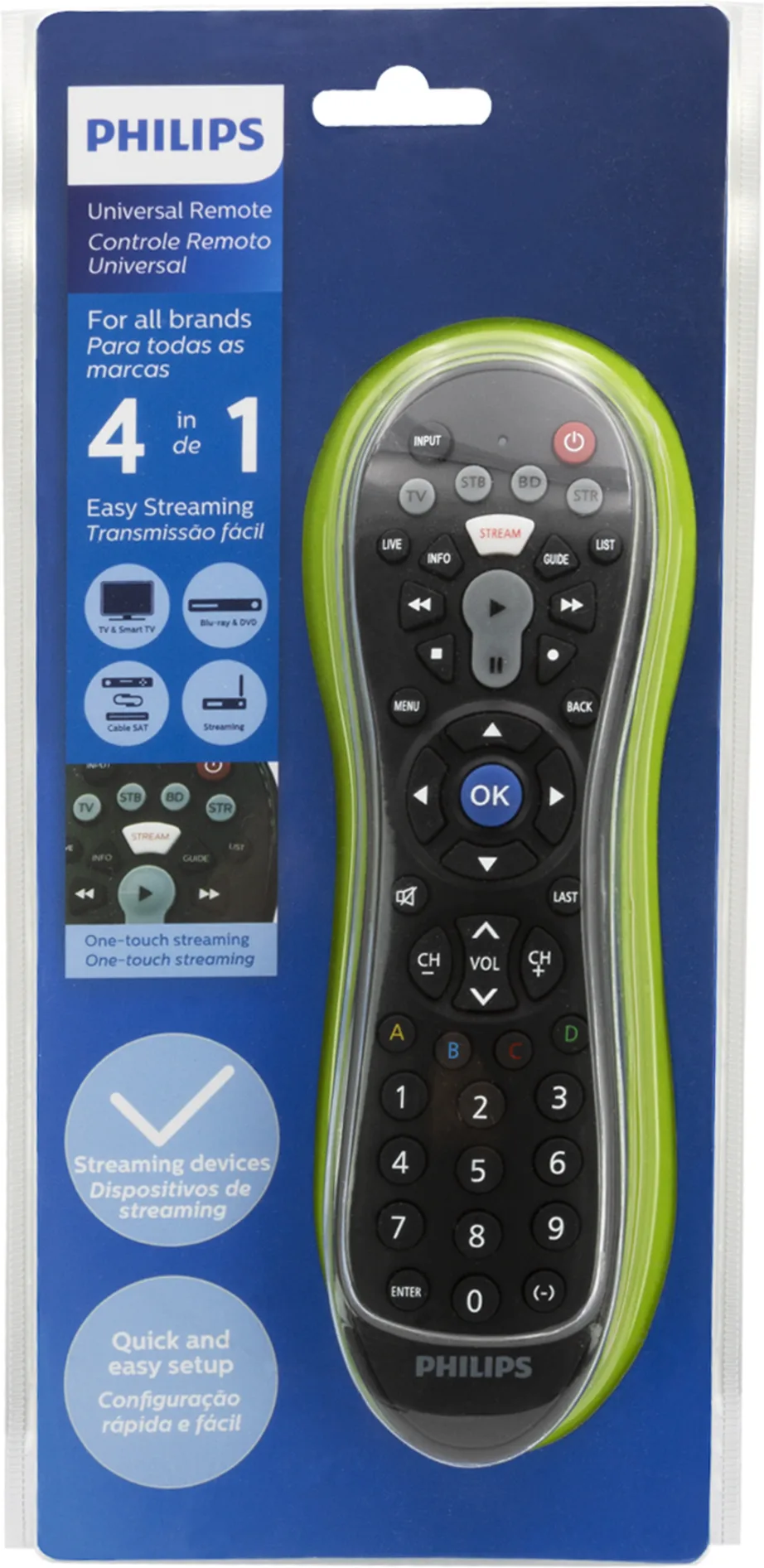 Imagen 1 de Control Remoto Universal Philips SRP3014, 4en1 TV DTV CABLE SAT DVD Bater. 2*AAA