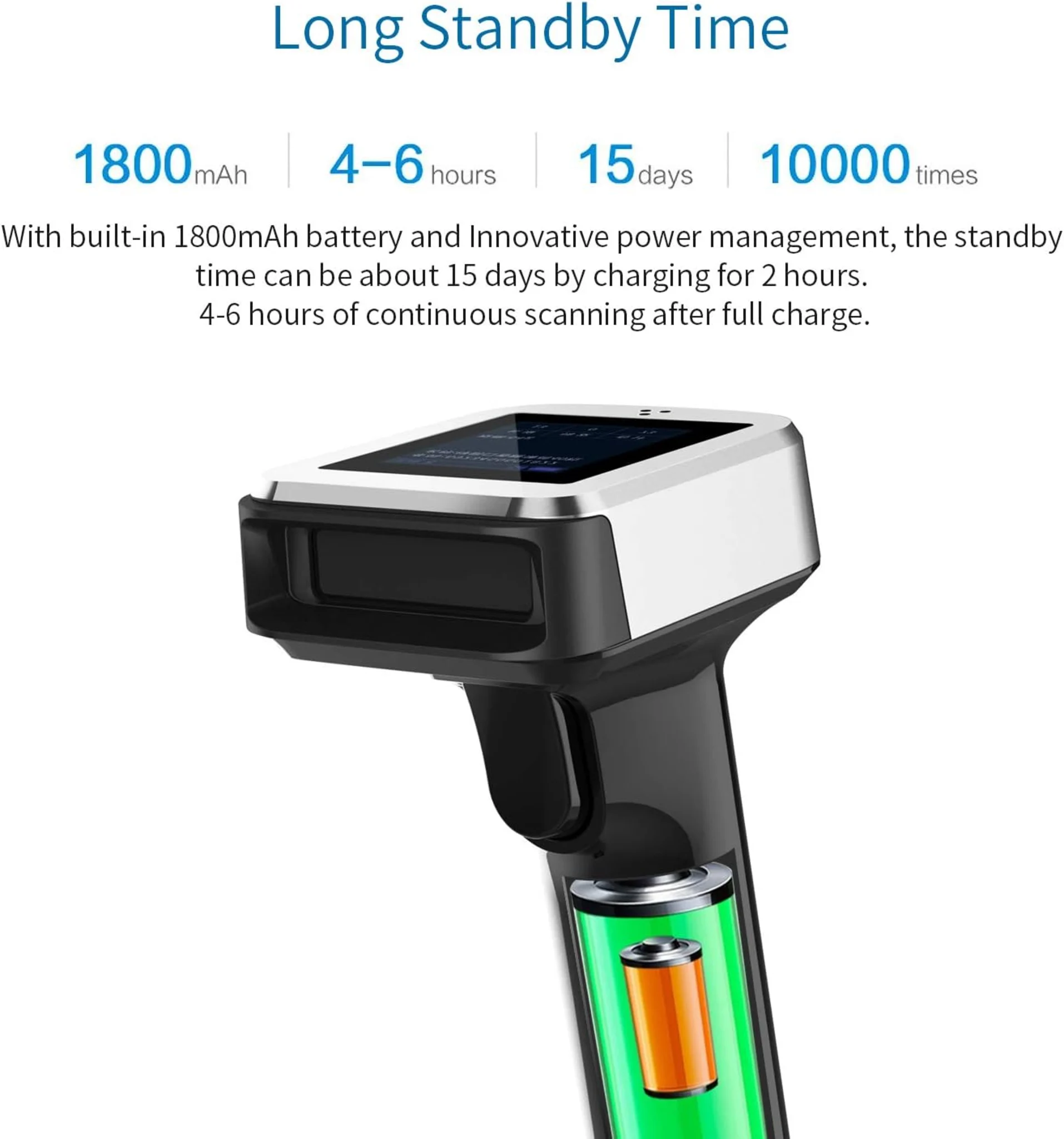 Imagen 2 de Lector Codigo de Barras Inalámbrico Symcode 2D  MJ-1932 Con Display
