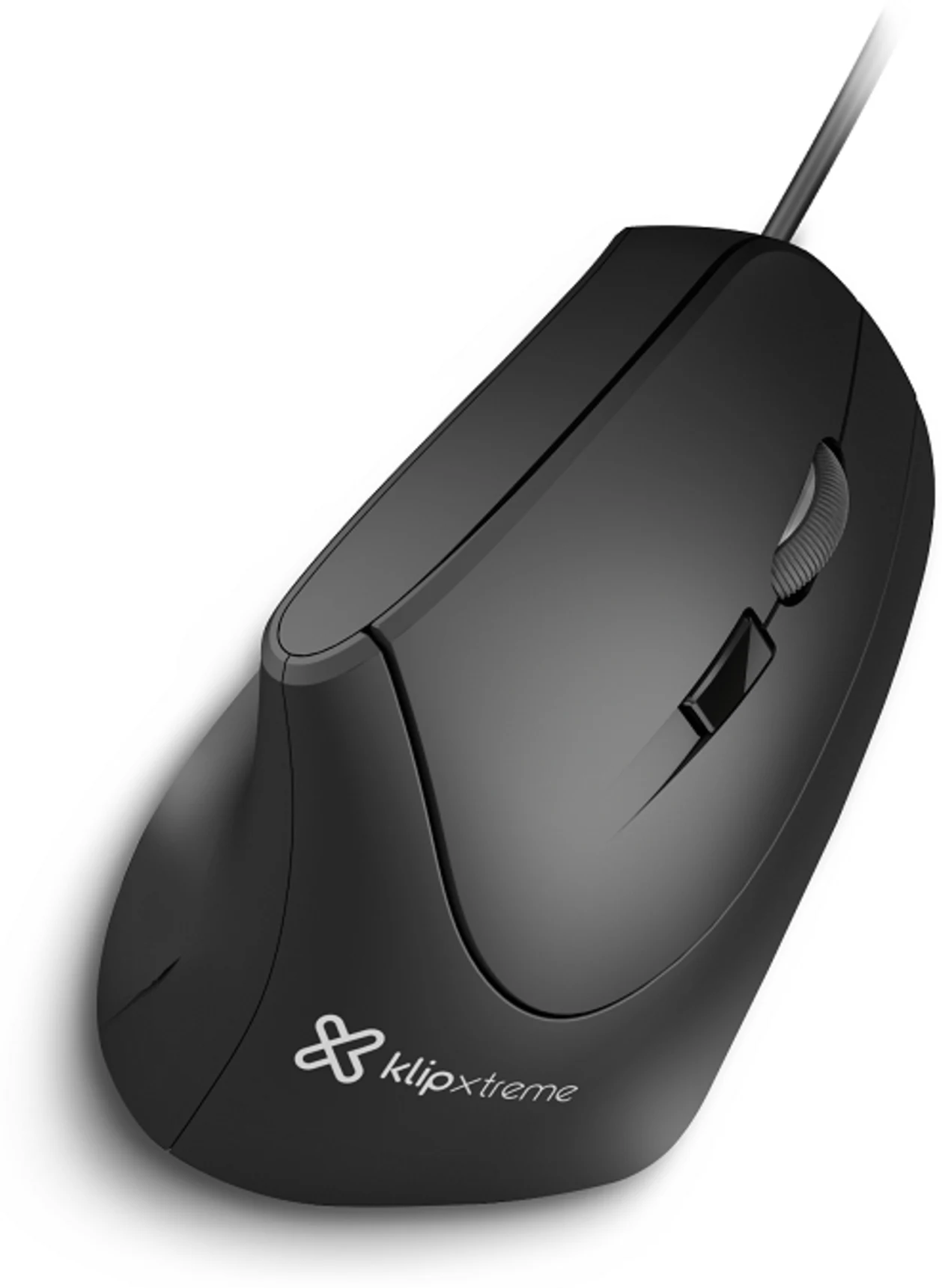 Imagen 0 de Mouse Ergonómico Alámbrico KlipX KMO-506 Óptico 1600dpi 6 Botones USB Negro