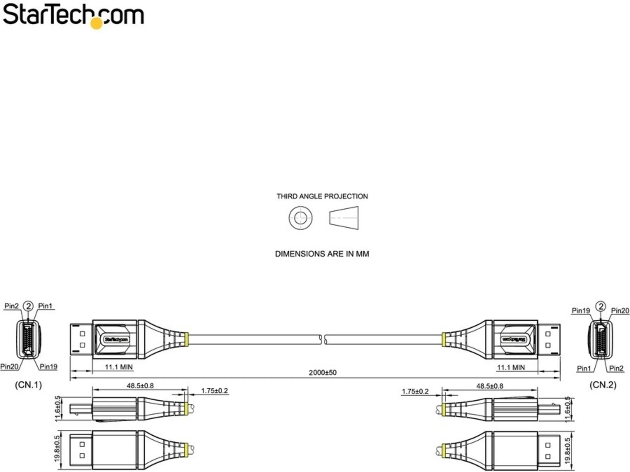 Imagen 7 de Cable DisplayPort v1.4 M/M 4K 120Hz/8K 60Hz 2mts 6ft Certified - StarTech