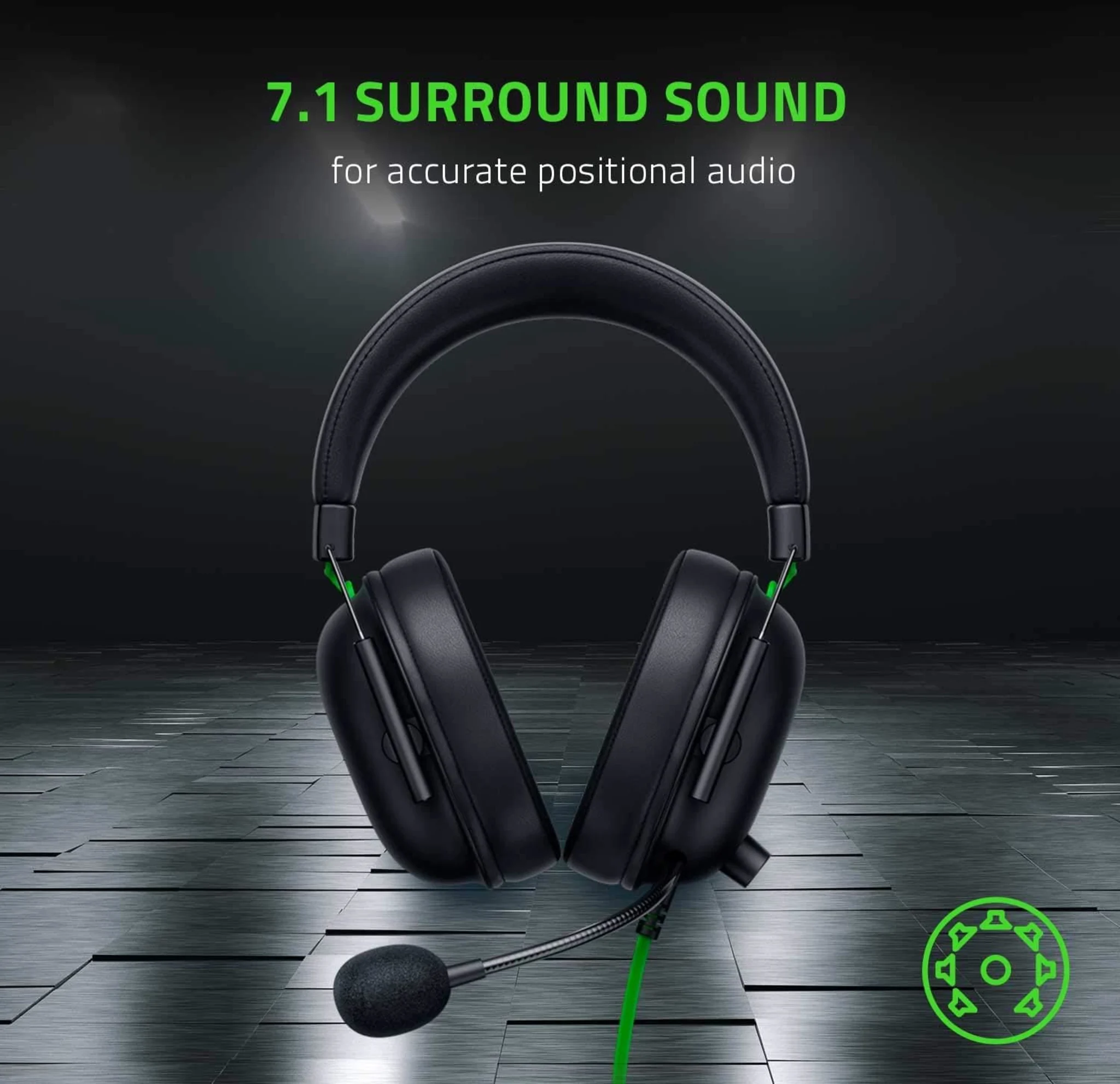 Imagen 5 de Audífonos Gamer Alámbricos Razer BlackShark V2X Triforce 50mm HyperClear Mic Blk