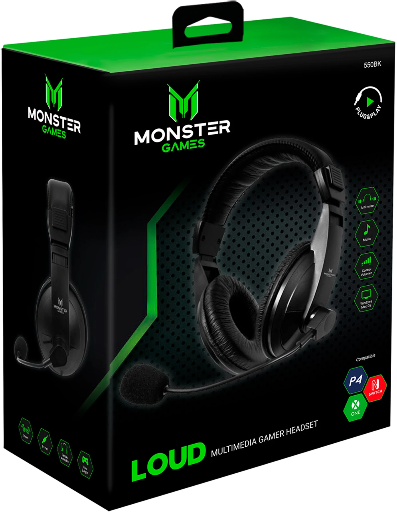 Imagen 0 de 550BK HEADSET GAMER MONSTER LOUD BLACK