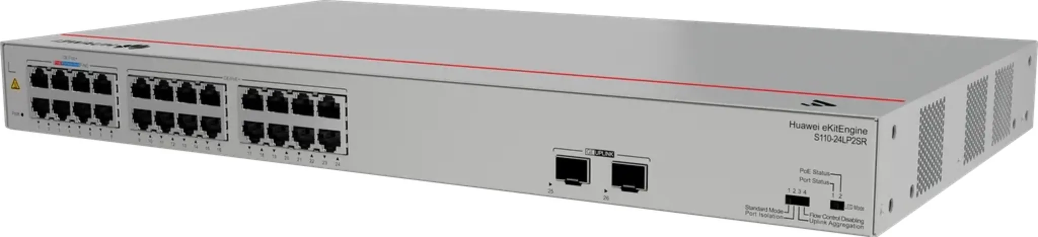 Imagen 1 de S110-24LP2SR. Switch Huawei eKit 24 puertos PoE+ 10/100/1000Base-T 2 Puertos 1GE SFP capacidad de conmutación de 52 Gbit/s capacidad de reenvió de paquetes de 38.69 Mpps