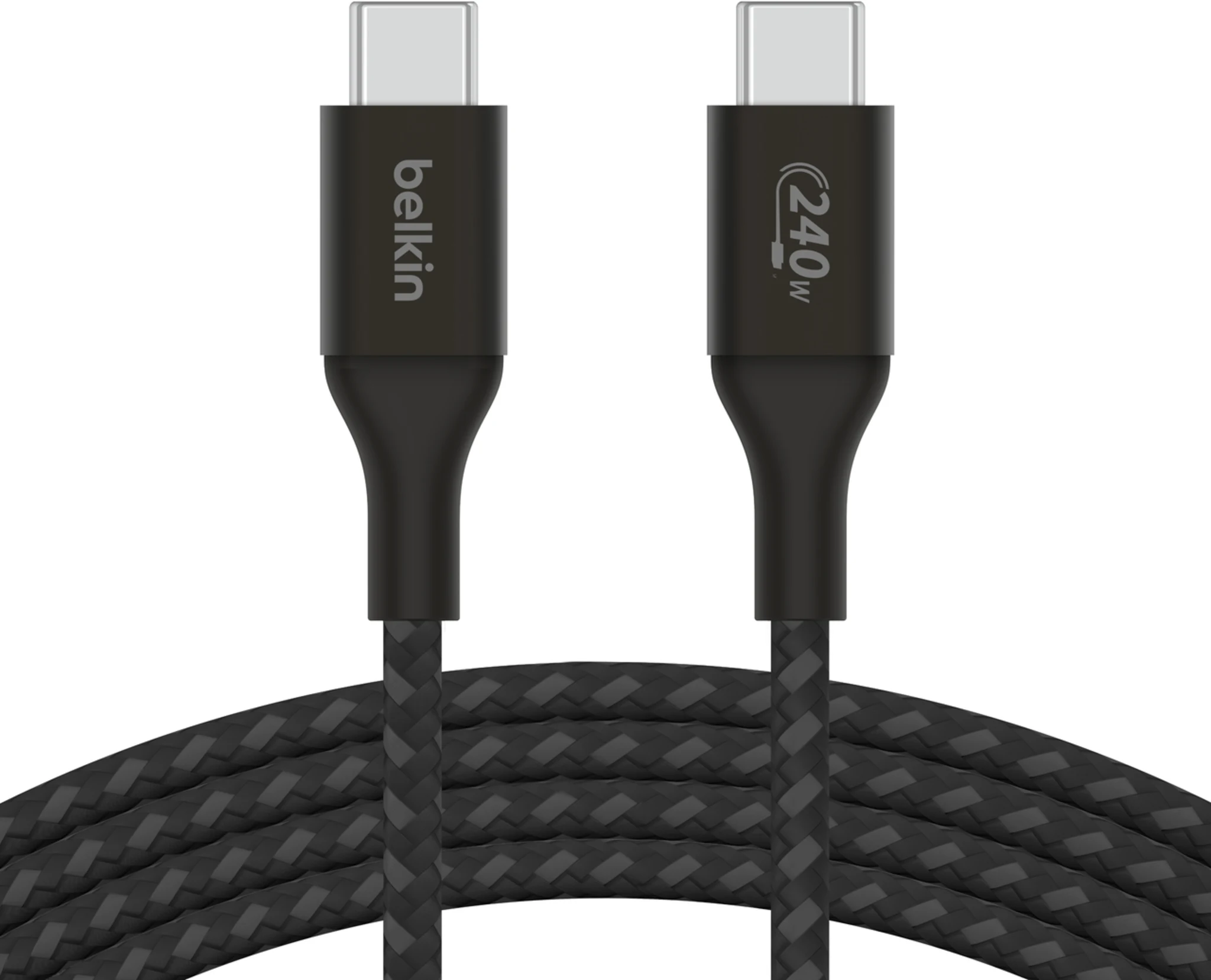 Imagen 3 de Cable USB-C Tipo-C M/M 240W Trenzado 2mts Color negro - Belkin