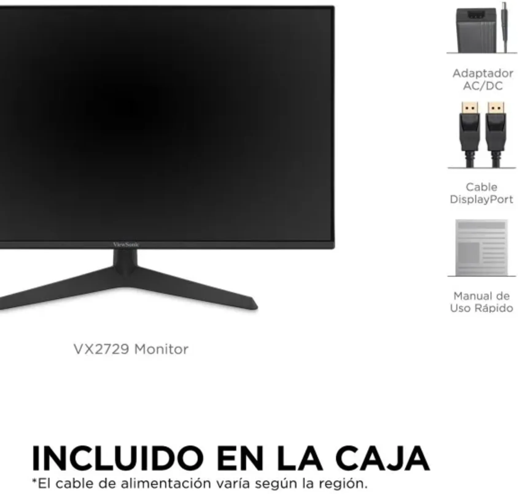 Imagen 5 de Monitor Gamer Viewsonic VX2729 27" FHD 1920*1080 IPS HDMI DP 200Hz 1ms FreeSync