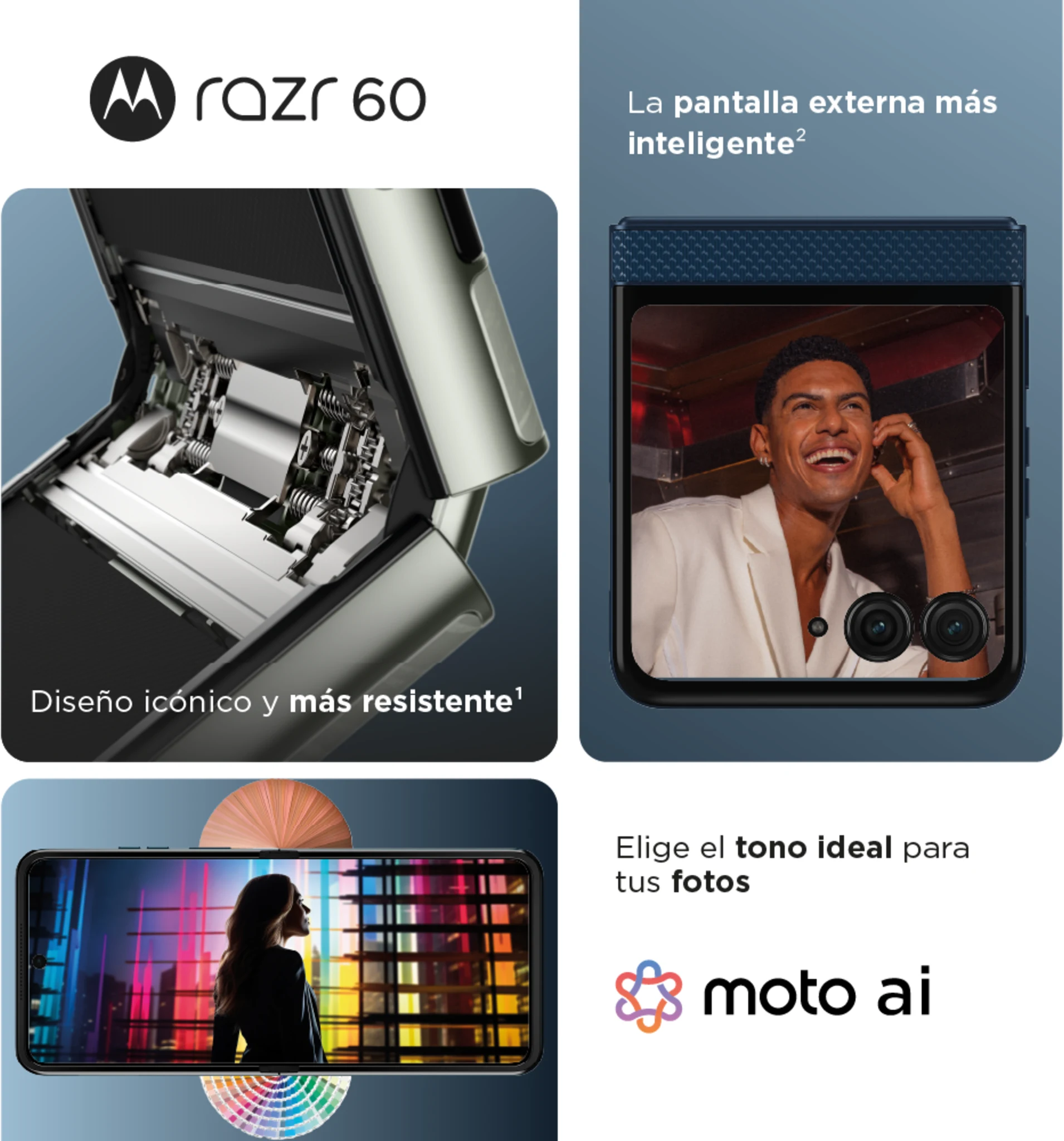 Imagen 2 de Celular Motorola Razr 60 Memoria 512GB RAM 12GB 50MP 6.9' Azul