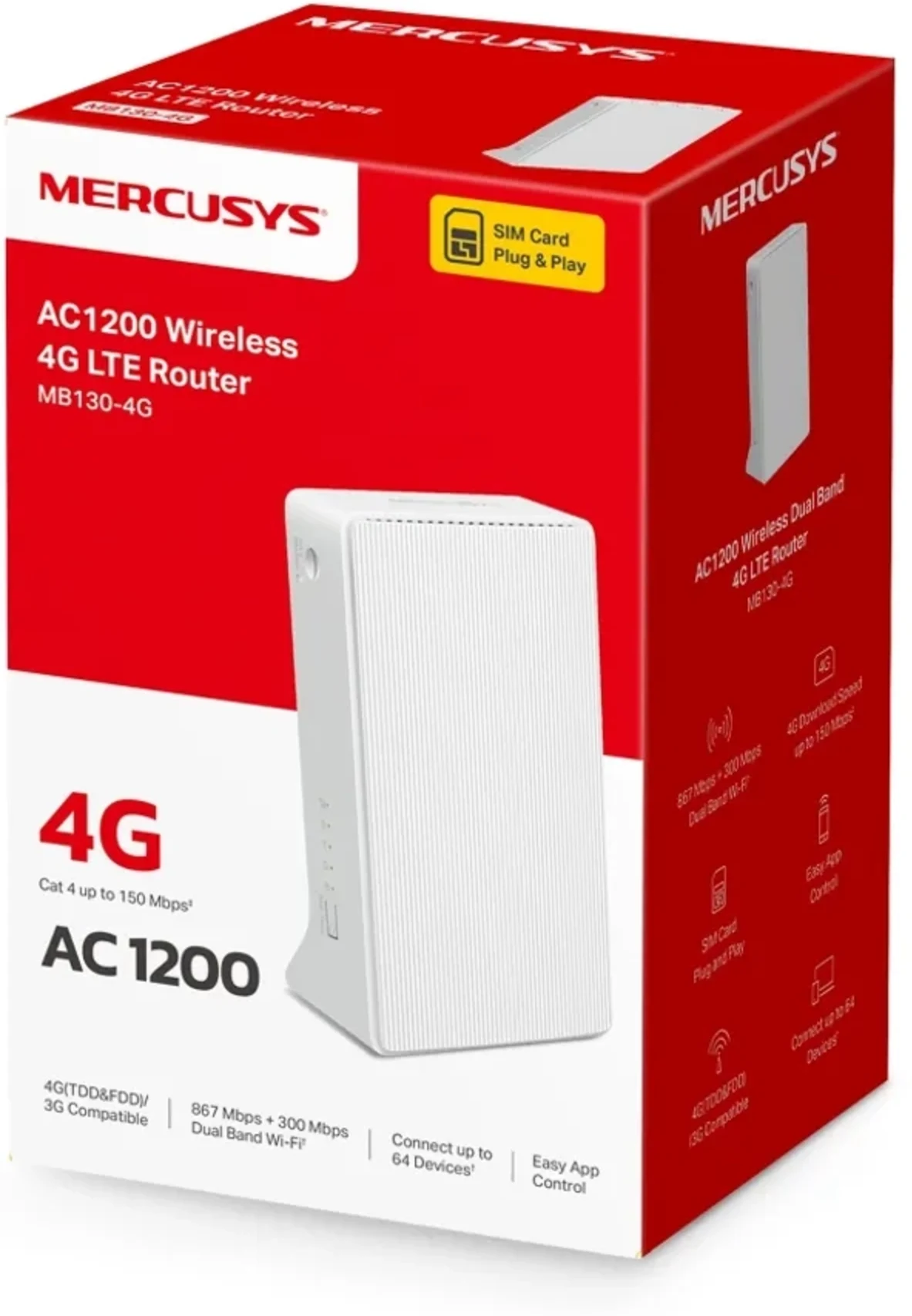 Imagen 2 de Router inalambrico 4G LTE Mercusys de doble banda AC1200