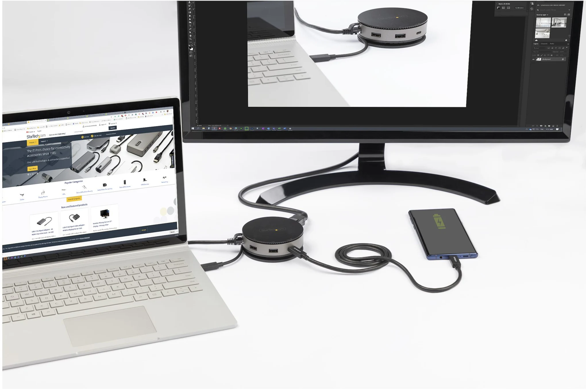 Imagen 3 de Docking Station StarTech USB-C a Puertos HDMI DP VGA LAN USB-C USB-A
