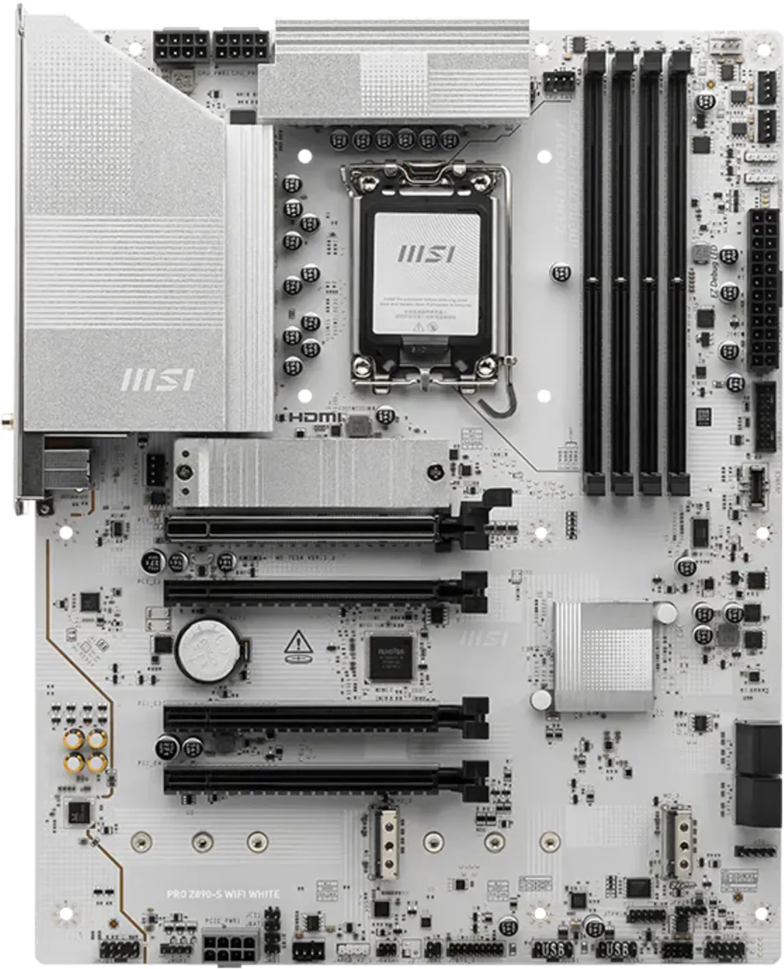 Imagen 1 de Tarjeta Madre MSI PRO Z890-S WIFI LGA1851 Ultra Ser 2 4*DDR5 LAN WIFI7 ATX White