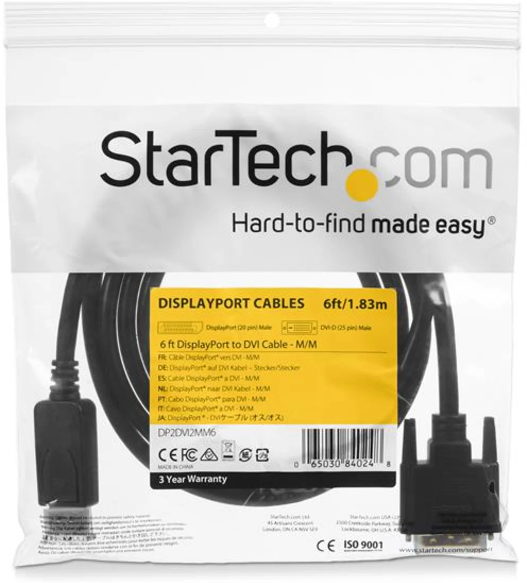 Imagen 5 de 6 ft DisplayPort to DVI Cable - M/M