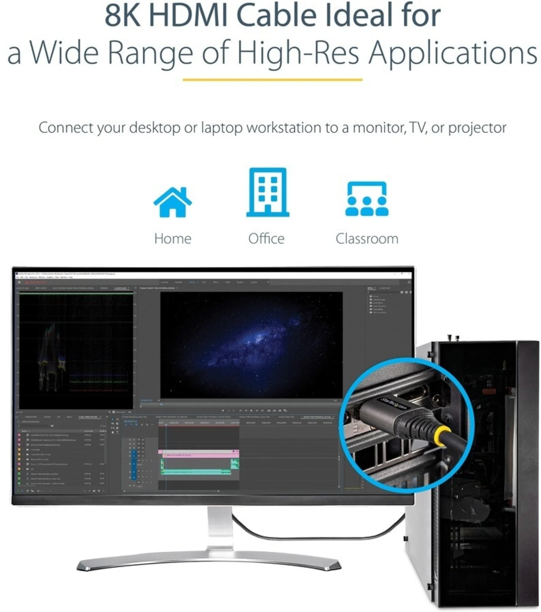 Imagen 1 de 6ft 2m Certified HDMI 2.1 Cable - 8K/4K