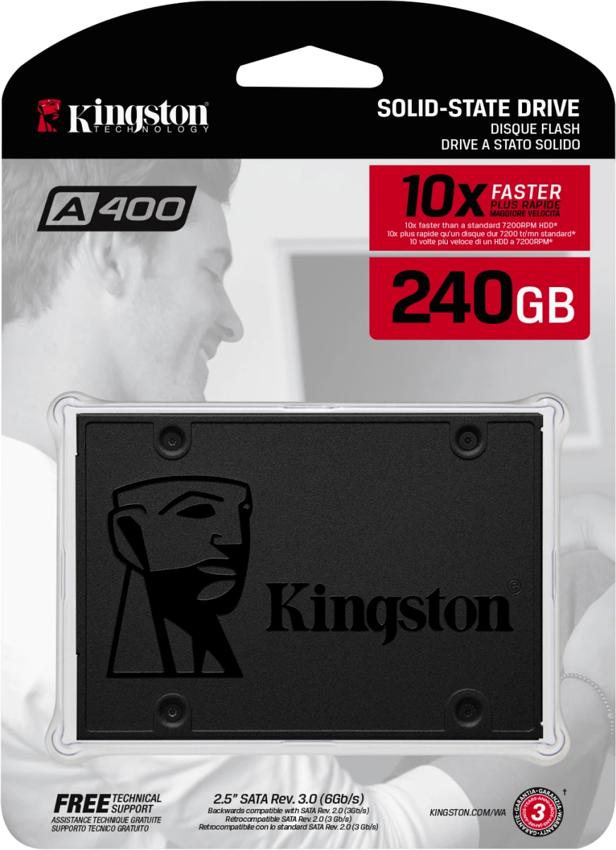 Imagen 3 de Unidad SSD Kingston SSDNow A400 240GB 2.5" 7mm SATA 3 Lect500MB/s Escr350MB/s