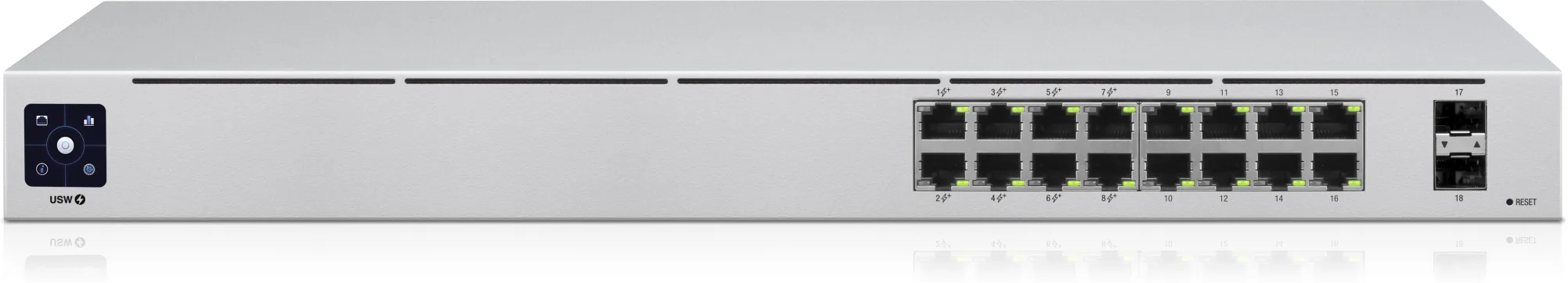 Imagen 4 de Switch Ubiquiti UniFi USW-16-POE 16 Puertos RJ-45 2 Puertos SFP Gestionado 1U