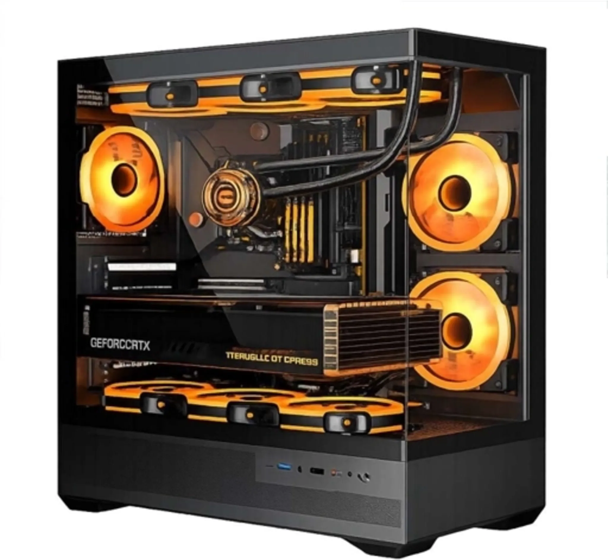 Imagen 4 de Gabinete Gamer Esgaming BK01, P.Lateral Vidrio, USB-C USB3.0 USB2.0 ARGB, Negro
