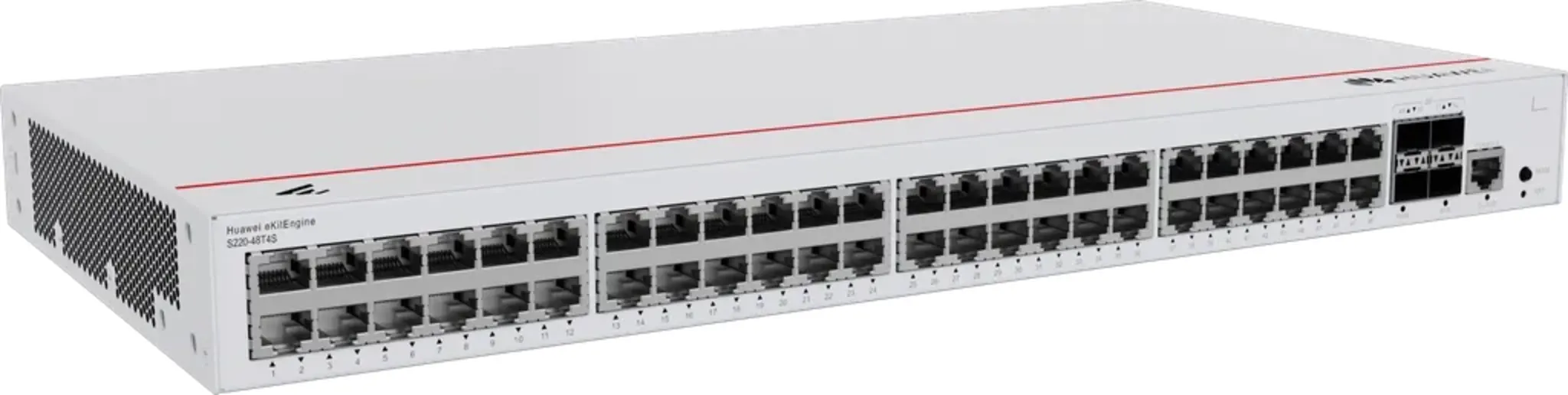 Imagen 2 de S220-48T4S. Switch Huawei eKit 48 puertos 10/100/1000Base-T 4 Puertos 1GE SFP capacidad de conmutación de 104 Gbit/s capacidad de reenvió de paquetes de 77 Mpps