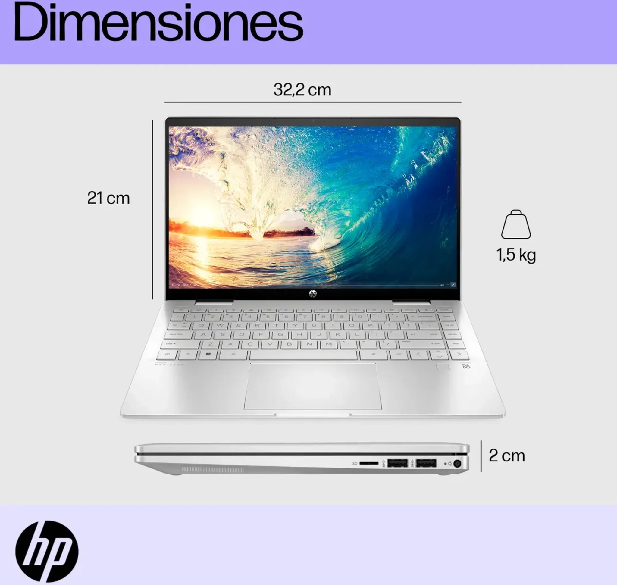 Imagen 9 de Notebook HP Pavilion x360 I7-1355U RAM 16GB SSD 512GB 14"Touch W11H
