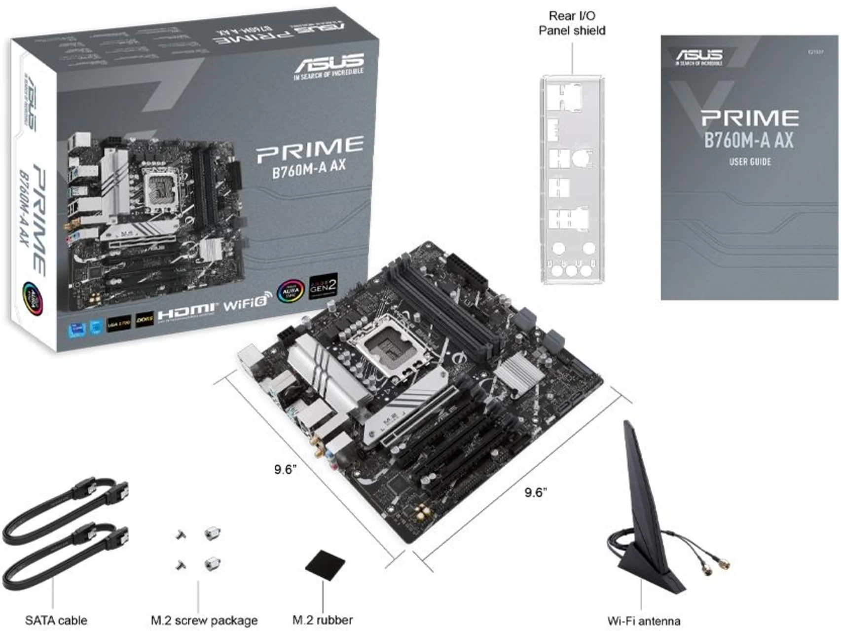 Imagen 3 de Tarjeta madre Asus PRIME B760M-A AX6 II LGA1700 14°G WiFi 4*DDR5 DP HDMI 