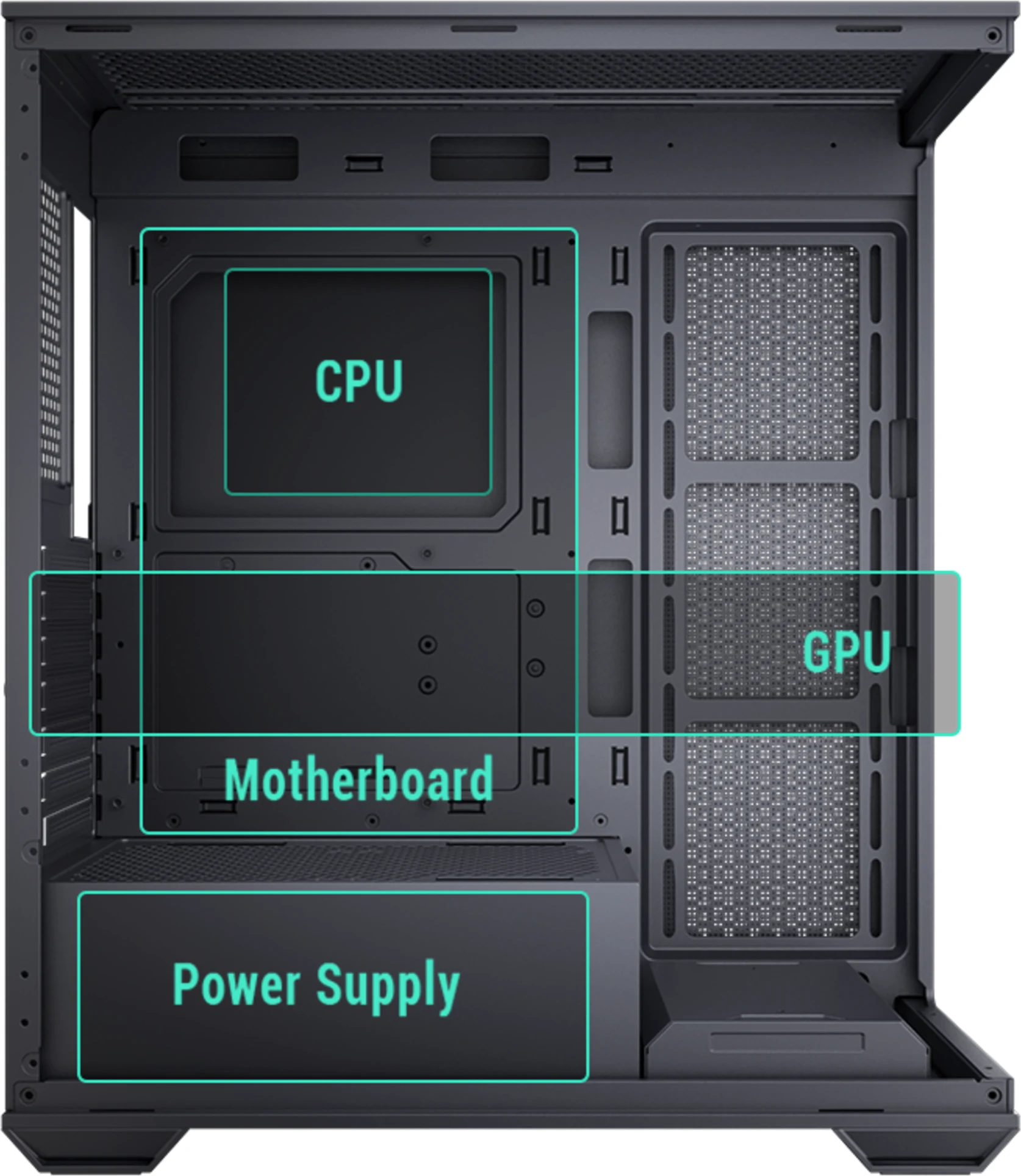 Imagen 6 de Gabinete Gamer EsGaming GILGAMESH 270deg Micro ATX / ITX 6 ARGB Controlado