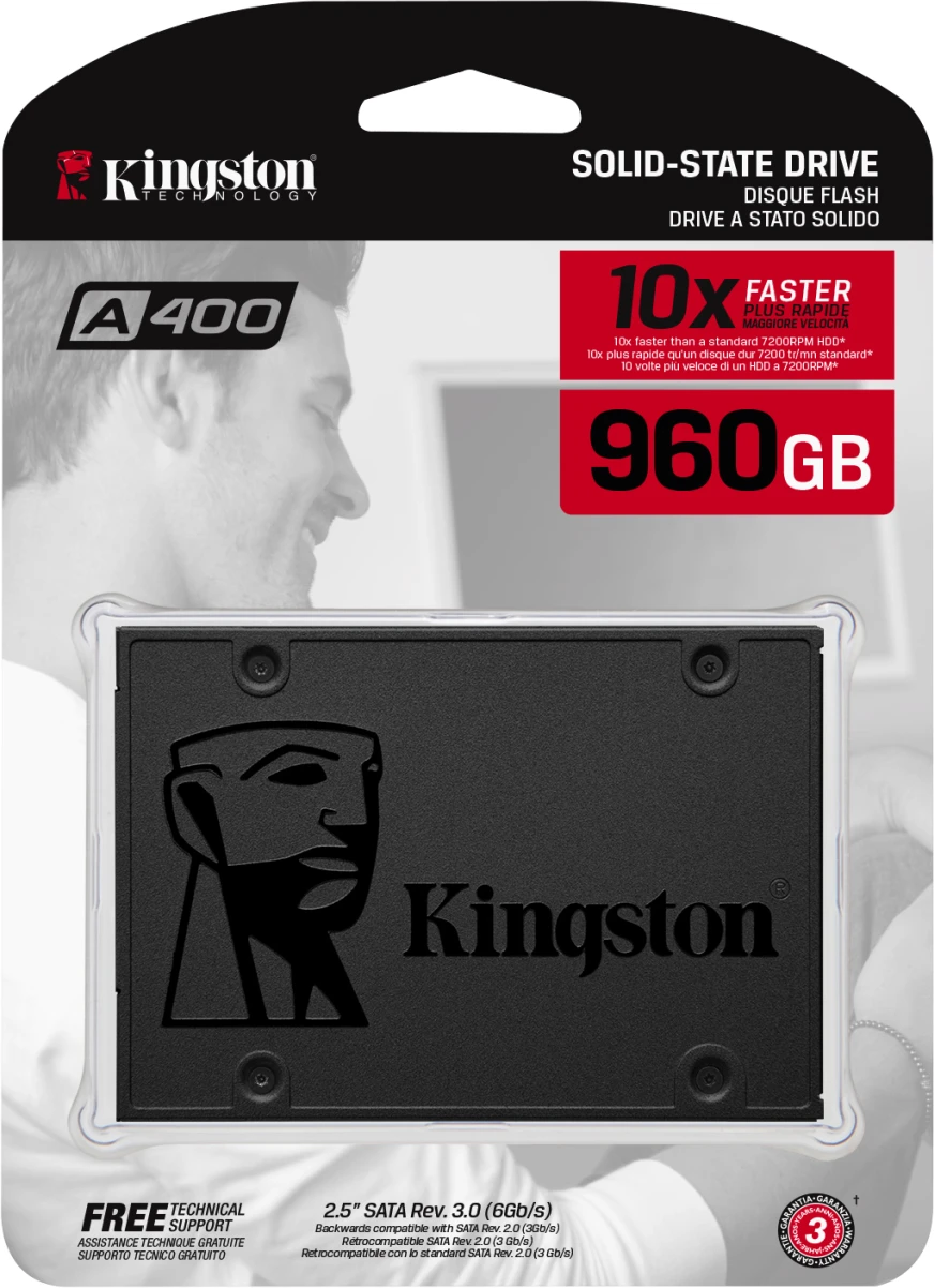 Imagen 3 de Unidad SSD Kingston SSDNow A400 960GB 2.5" 7mm SATA 3 Lect500MB/s Escr450MB/s