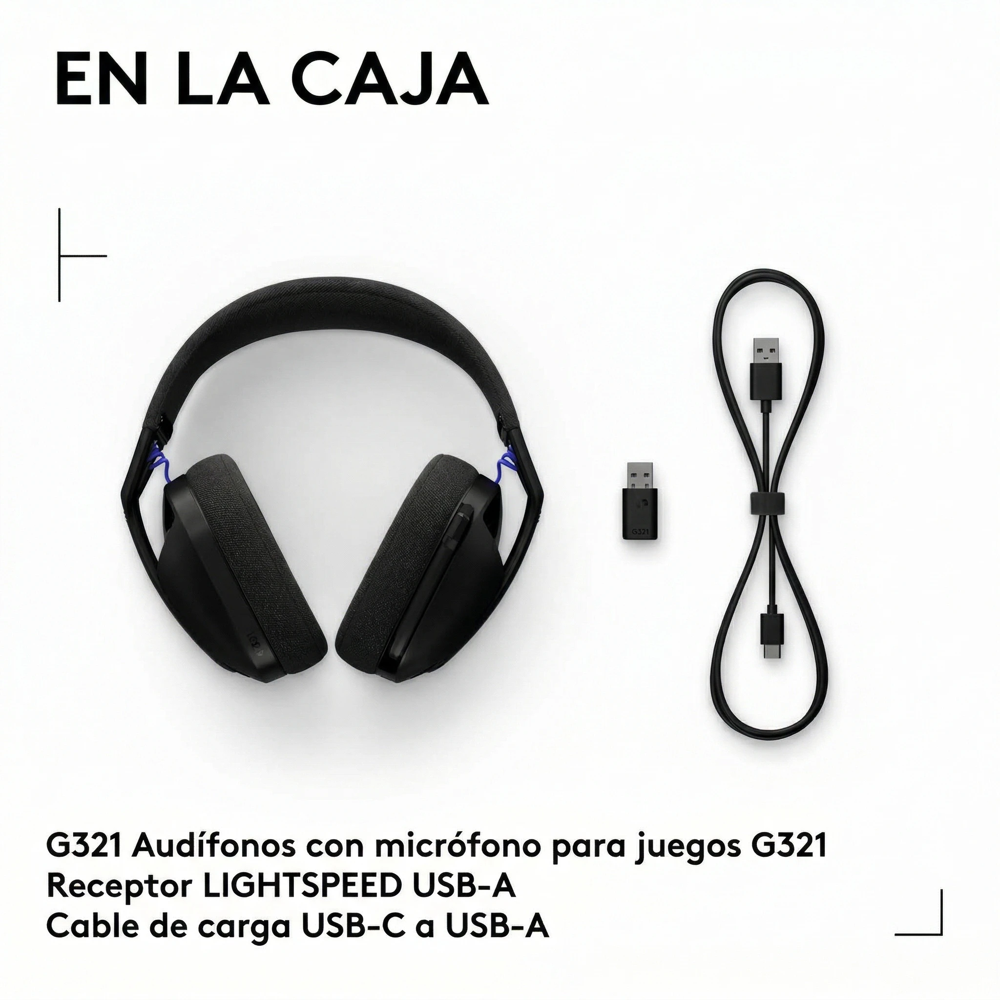 Imagen 8 de Audífonos Gamer Logitech G321 BT 5.2 USB-C/USB-A Negro 