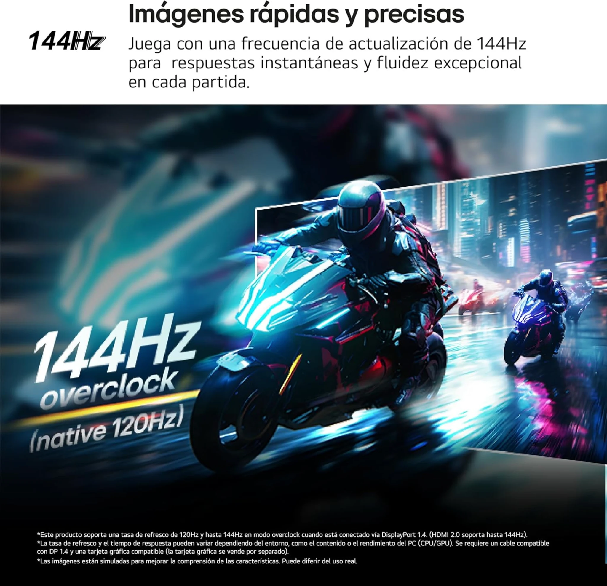 Imagen 3 de Monitor Gamer LG UltraGear 24G411A-B 23.8"FHD IPS 144Hz HDMI DP 5ms GTG FreeSync