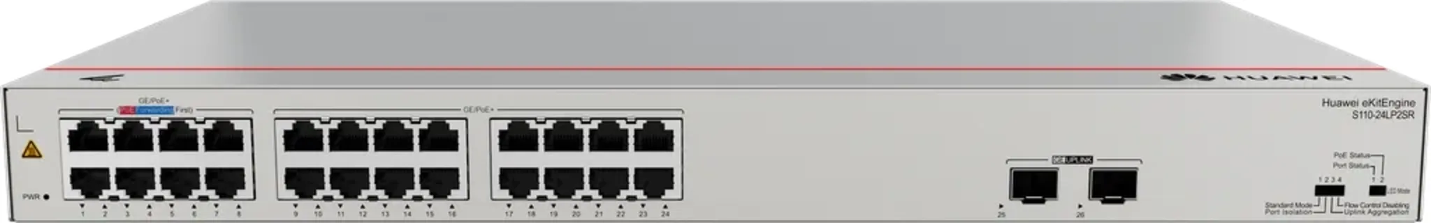 Imagen 0 de S110-24LP2SR. Switch Huawei eKit 24 puertos PoE+ 10/100/1000Base-T 2 Puertos 1GE SFP capacidad de conmutación de 52 Gbit/s capacidad de reenvió de paquetes de 38.69 Mpps