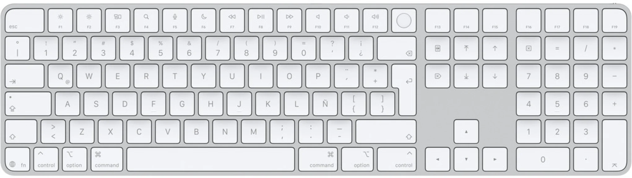 Imagen 0 de Magic Keyboard con Keypad numerico y Touch ID para modelos con procesador M Apple Latinoamericano