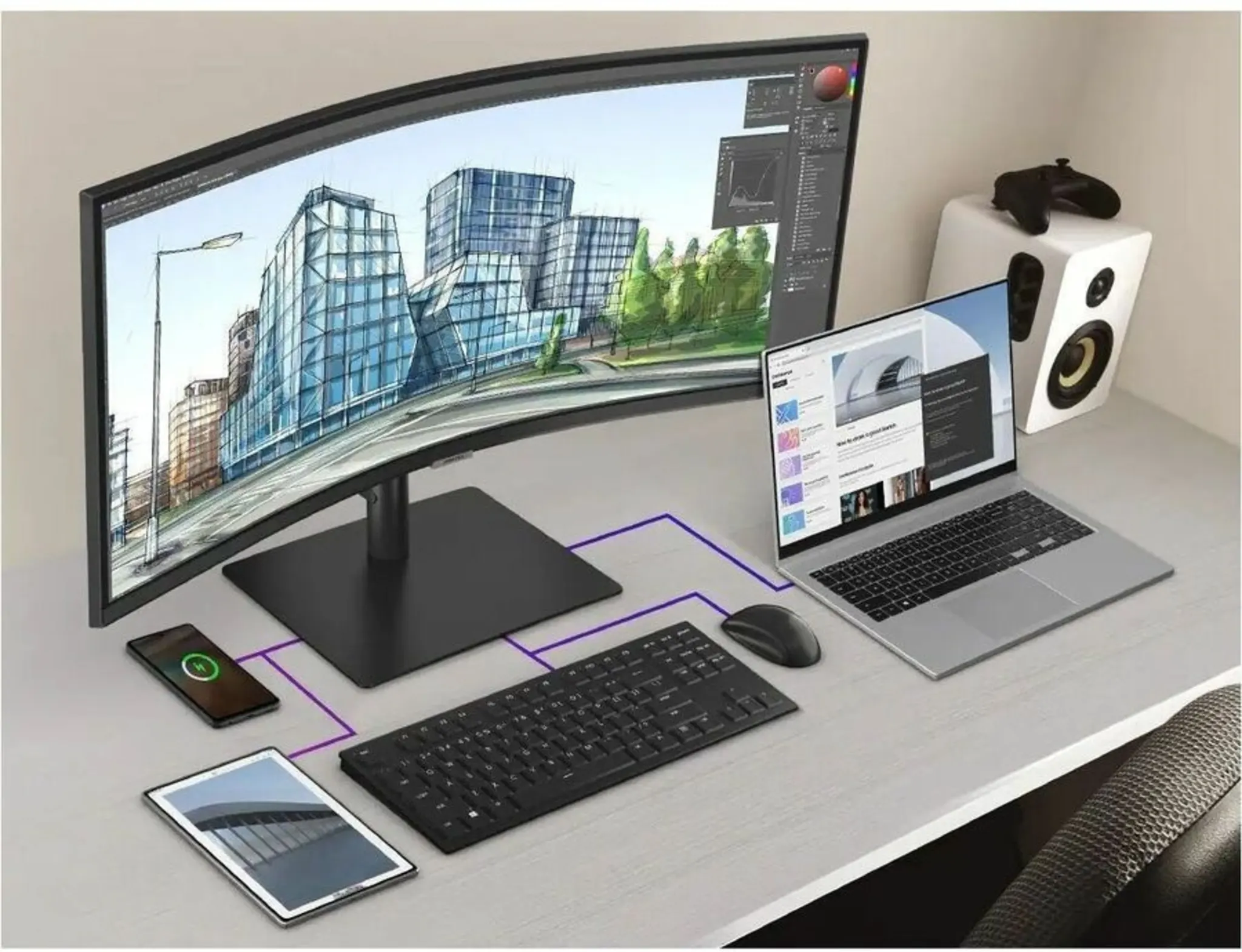 Imagen 9 de Monitor Samsung Curvo Ultrawide LS34C650U 34"WQHD VA LAN HDMI DP USB-C 100Hz 5ms