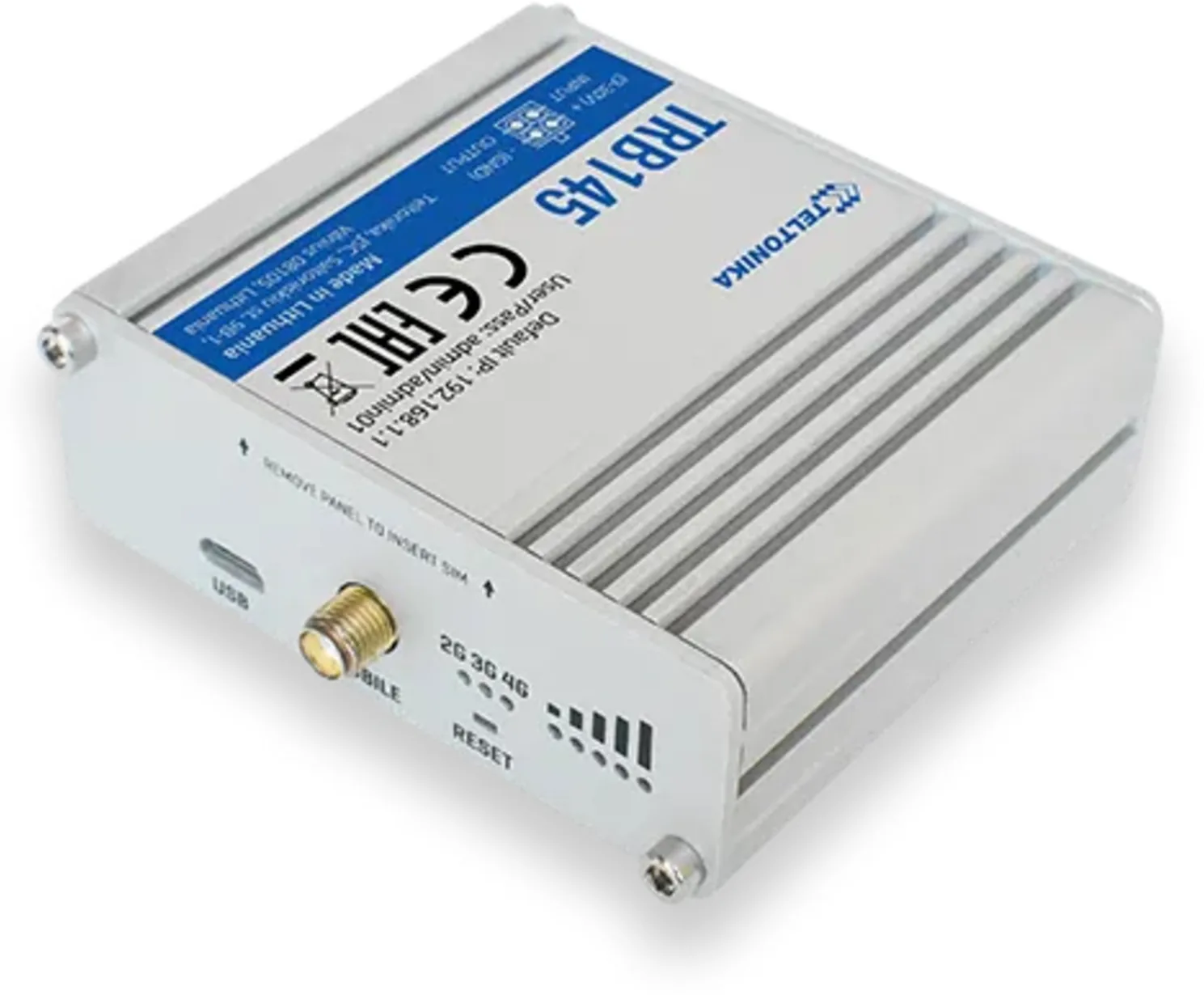 Imagen 0 de Teltonika TRB145 Gateway Celular Industrial Teltonika TRB145 4G/LTE (Cat 1), 3G, 2G con interfaz RS485 DI/DO