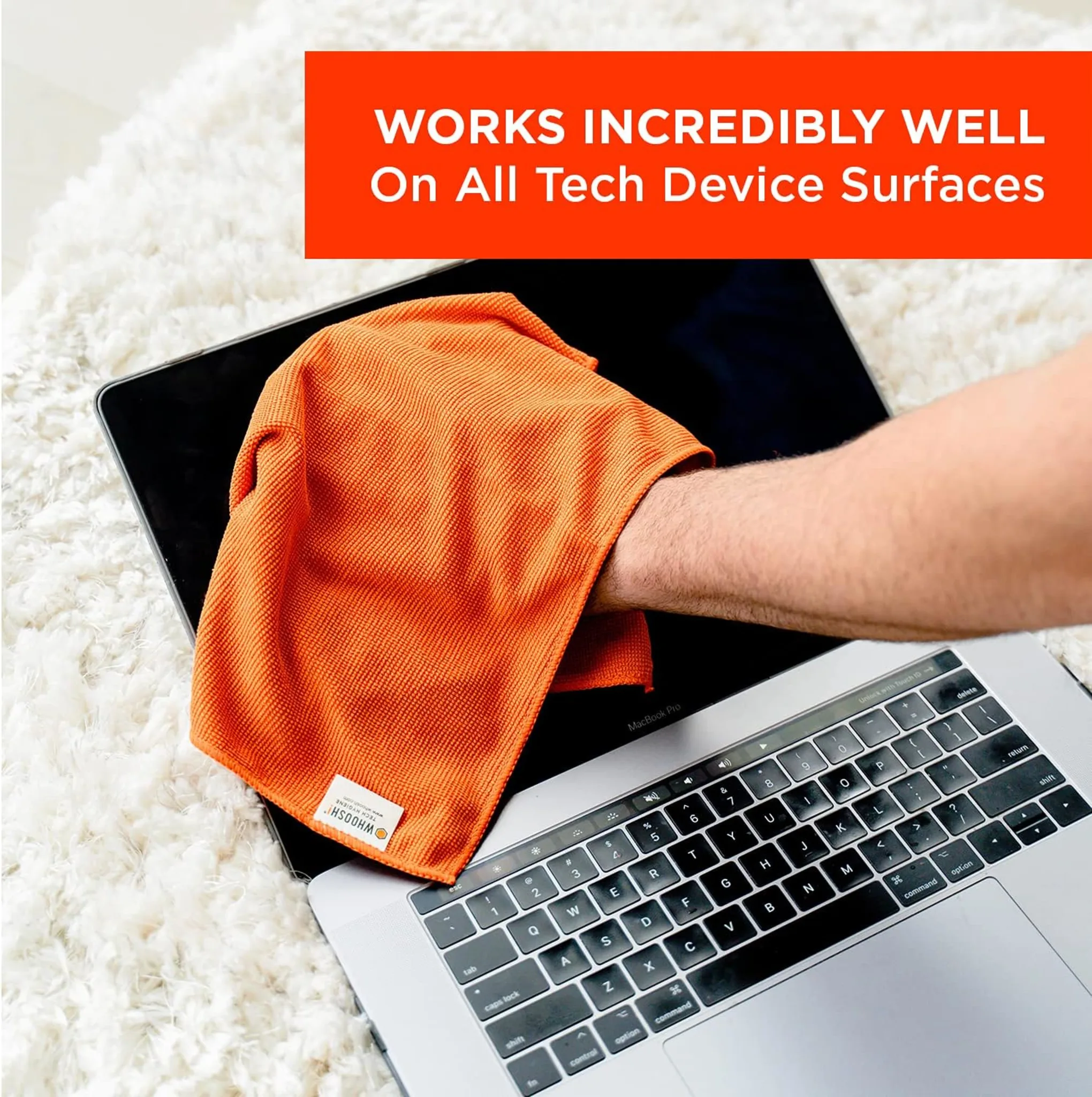 Imagen 2 de Paños de Microfibra Whoosh XL para limpeza de Pantallas 1FGCL3COM Pack 3 unid