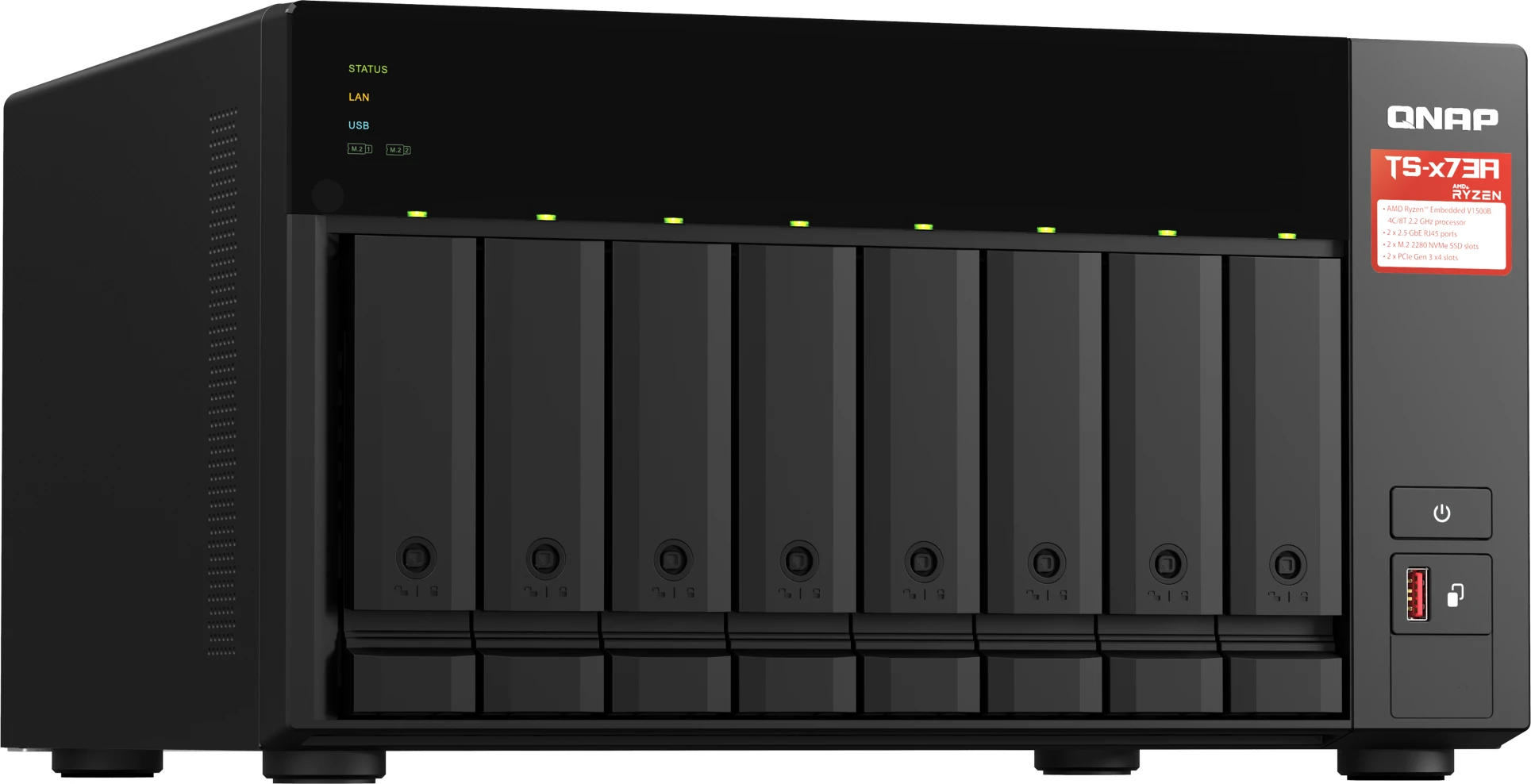 Imagen 3 de NAS QNAP TS-873A-8G AMD Ryzen V1500B 8 Bahías RAM 8GB LAN USB RAID 