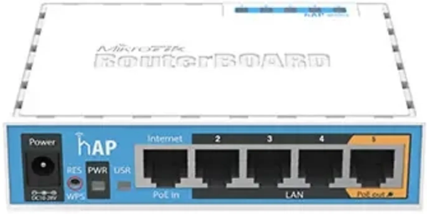 Imagen 0 de MIKROTIK Router 5 puertos ethernet 10/100, licencia 4, RAM 64MB + AP