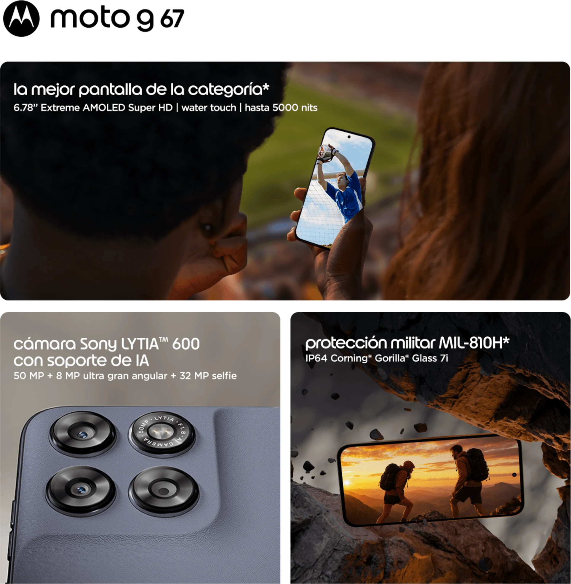 Imagen 3 de Motorola Moto G67 - Cellular phone - gray