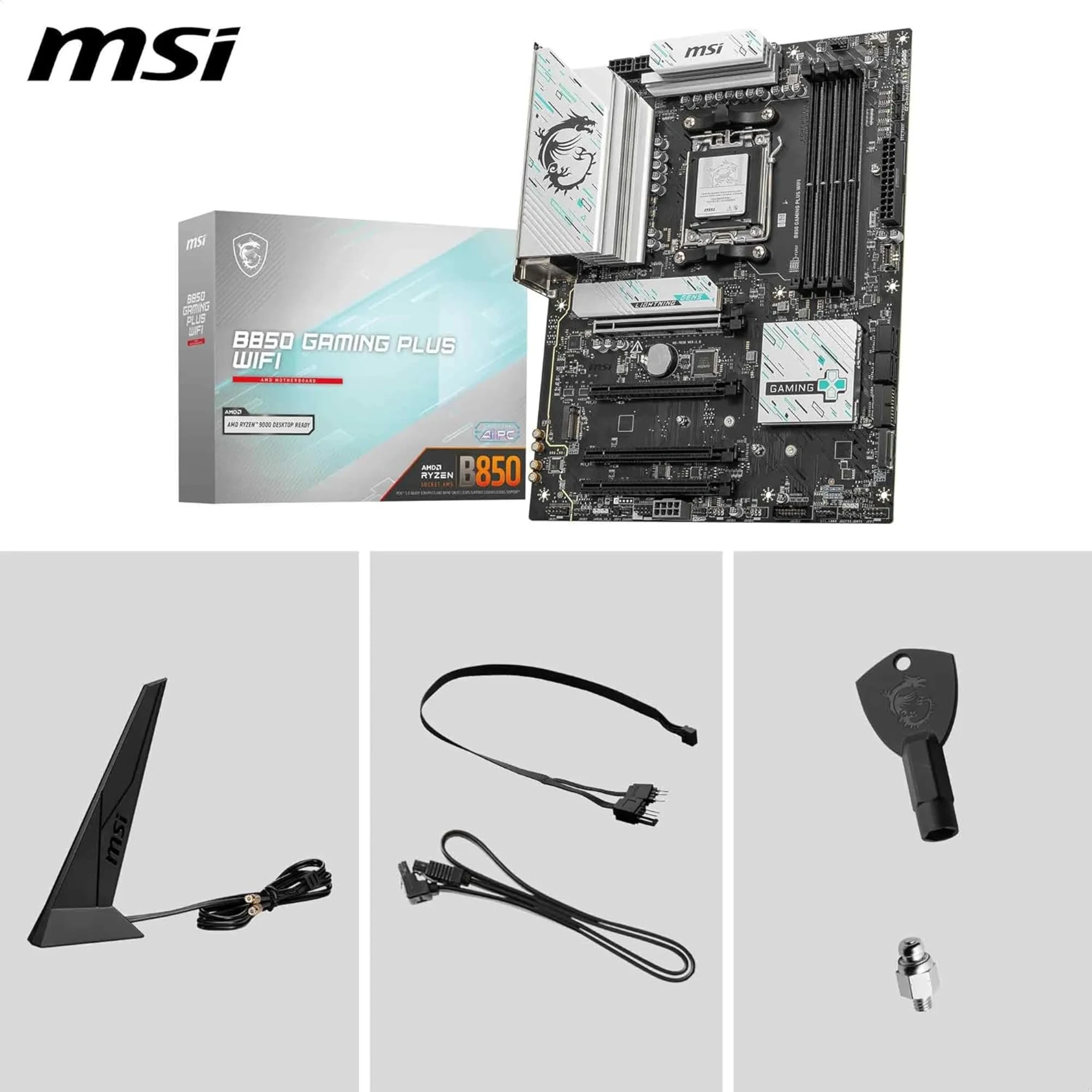 Imagen 6 de Tarjeta Madre MSI B850 GAMING PLUS WIFI Socket AM5 4*DRR5 DP 4*PCIe3*M2 WIFI 7