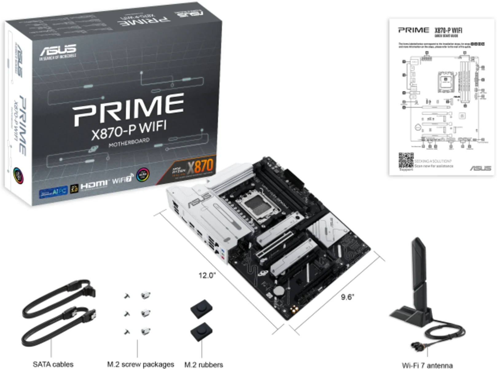 Imagen 9 de Tarjeta Madre Asus PRIME X870-P WIFI AMD AM5 4*DDR5 4*M.2 HDMI USB-C 