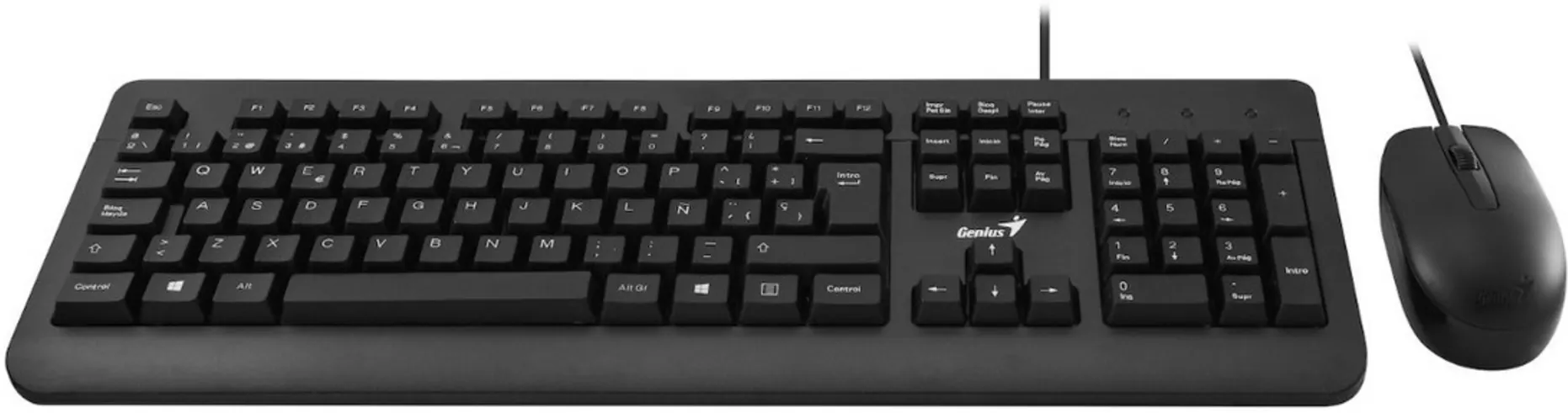 Imagen 0 de Kit Teclado Mouse Alámbrico Genius KM-160 Interfaz USB Español Color Negro 