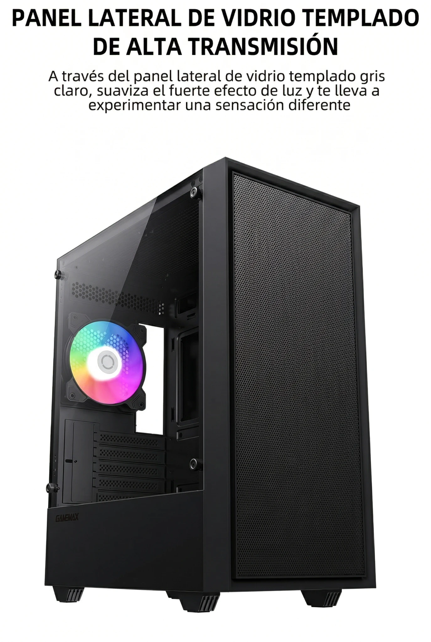 Imagen 4 de Gabinete Gamemax Storm Black mATX, Vidrio Lateral 2*USB2.0 1*USB2.0 1*FAN, Negro