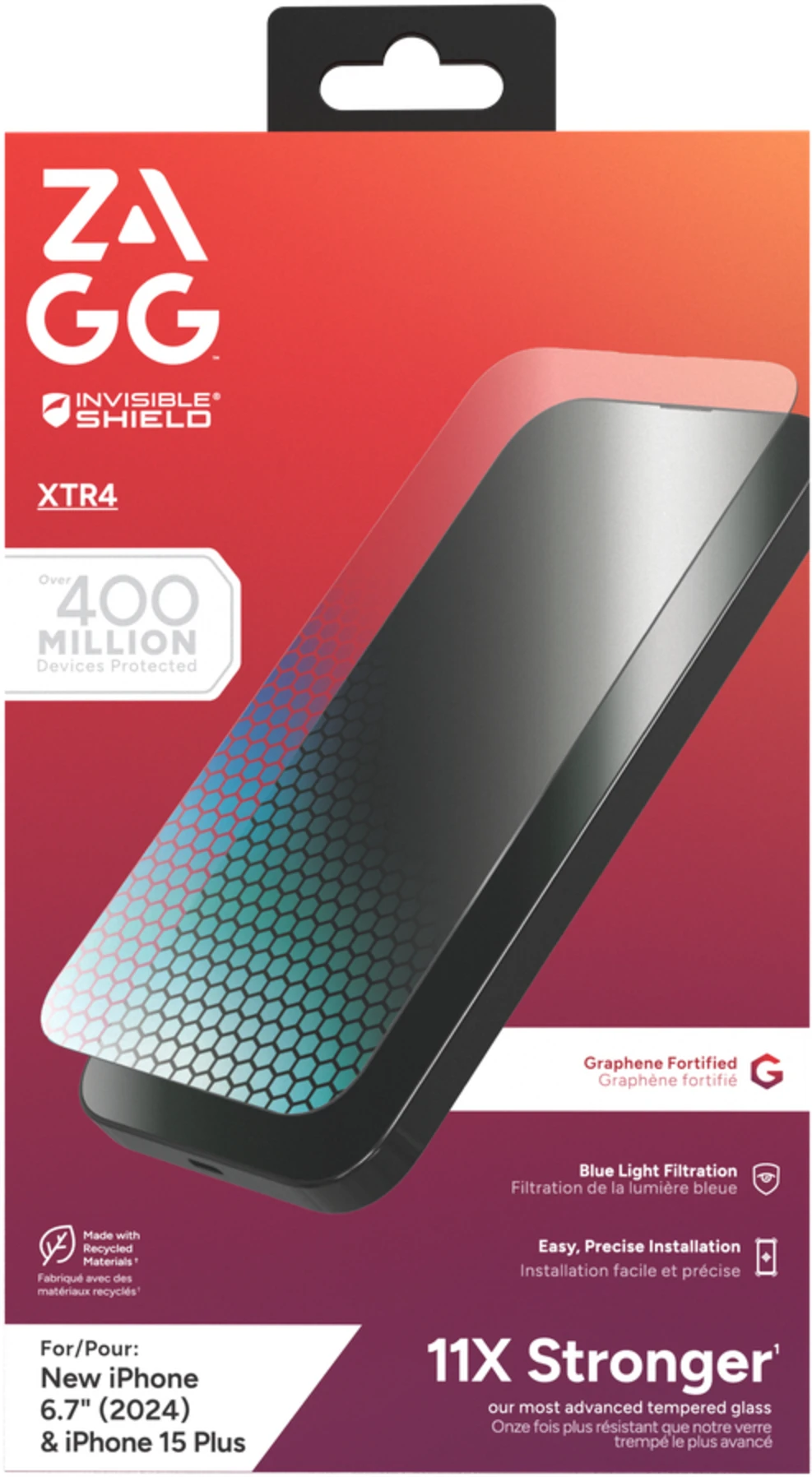 Imagen 3 de Lamina Glass Elite XTR4 iPhone 16 Plus Zagg