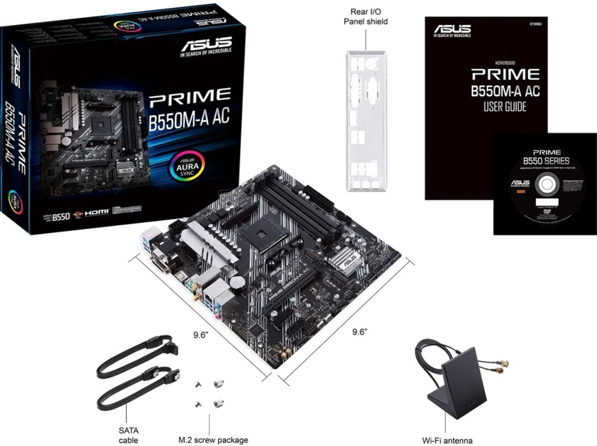 Imagen 6 de Tarjeta Madre Asus PRIME B550M-A AC AMD AM4 4*DDR4 WiFi 2*M.2 DVI HDMI VGA mATX