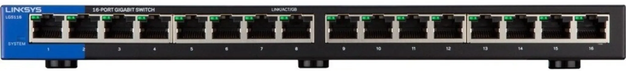 Imagen 1 de Switch Linksys LGS116, 16 Puertos Ethernet Gigabit 10/100/1000 No Administrable