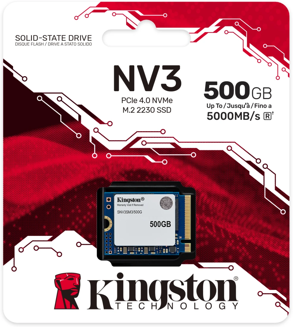 Imagen 2 de Unidad SSD Kingston NV3 500GB M.2 22*30 PCIe4x4 NVMe Lec5000MB/s Esc3000MB/s